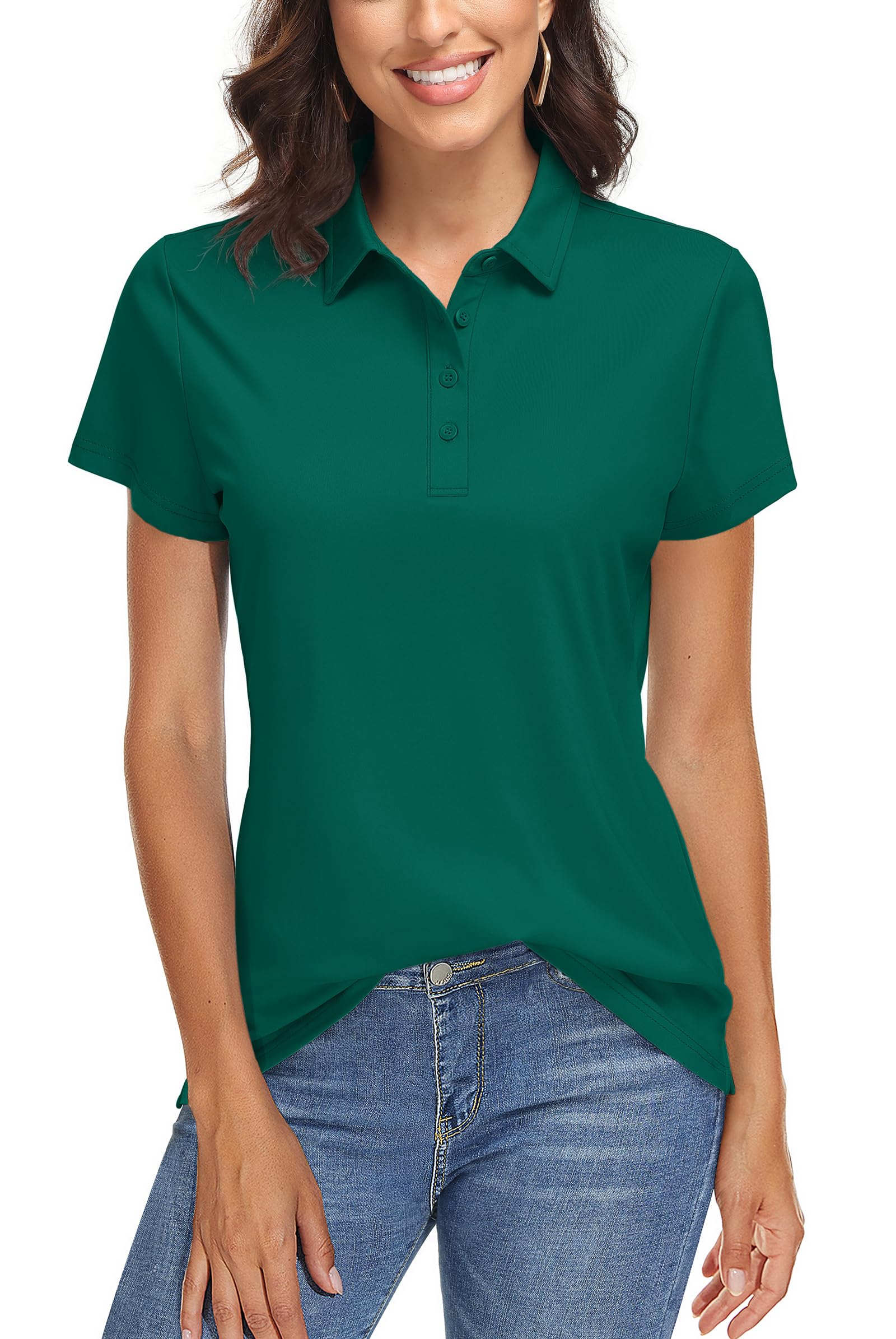 TACVASENWomen's Golf Polo Shirts Short Sleeve UPF 50+ Sun Protection Golf Shirts for Women Quick Dry Collared Polos