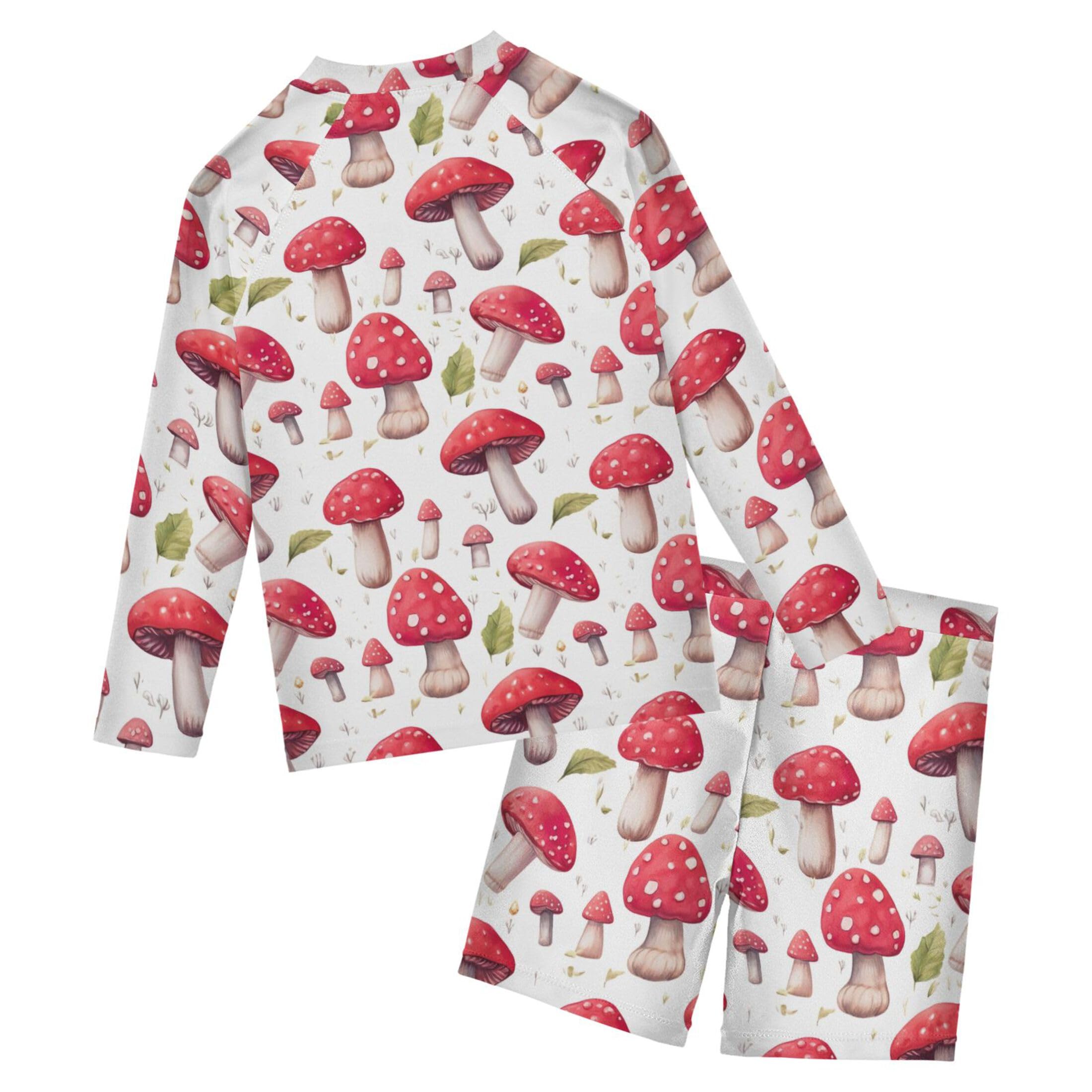 Mushroom Baby Boys' Toddler Long Sleeved Rashguard Swim Bathing Suit Set B0403255