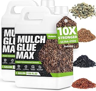 Rock & Mulch Glue 2 Gallon, Super Concentrated Gravel & Mulch Binder for Landscaping, Water-Permeable, Pet-Safe When Dry, Weather-Resistant Mulch Lock for Gardens & Pathways