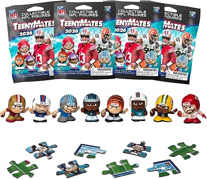 Teenymates Party Animal Series 14 2025 NFL Figures Blind Bags Gift Set Party Bundle - 4 Pack - 8 Figures Total