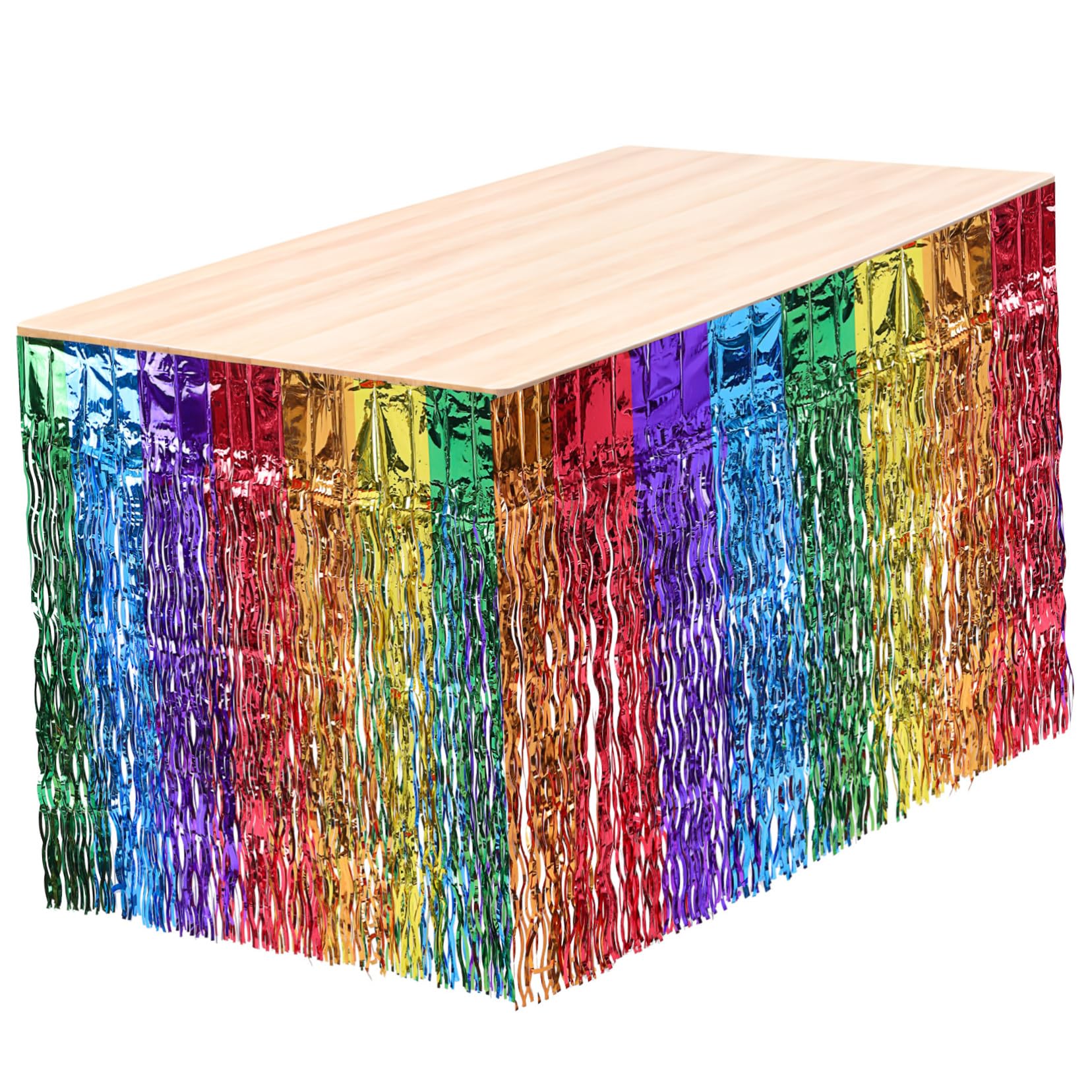 Gonna Per Tavolo In Tinsel Lamina Viola - 3 Pezzi, 29x108 Pollici - Per Decorazioni Feste, Matrimoni, Compleanni, Natale - Con Striscia Adesiva