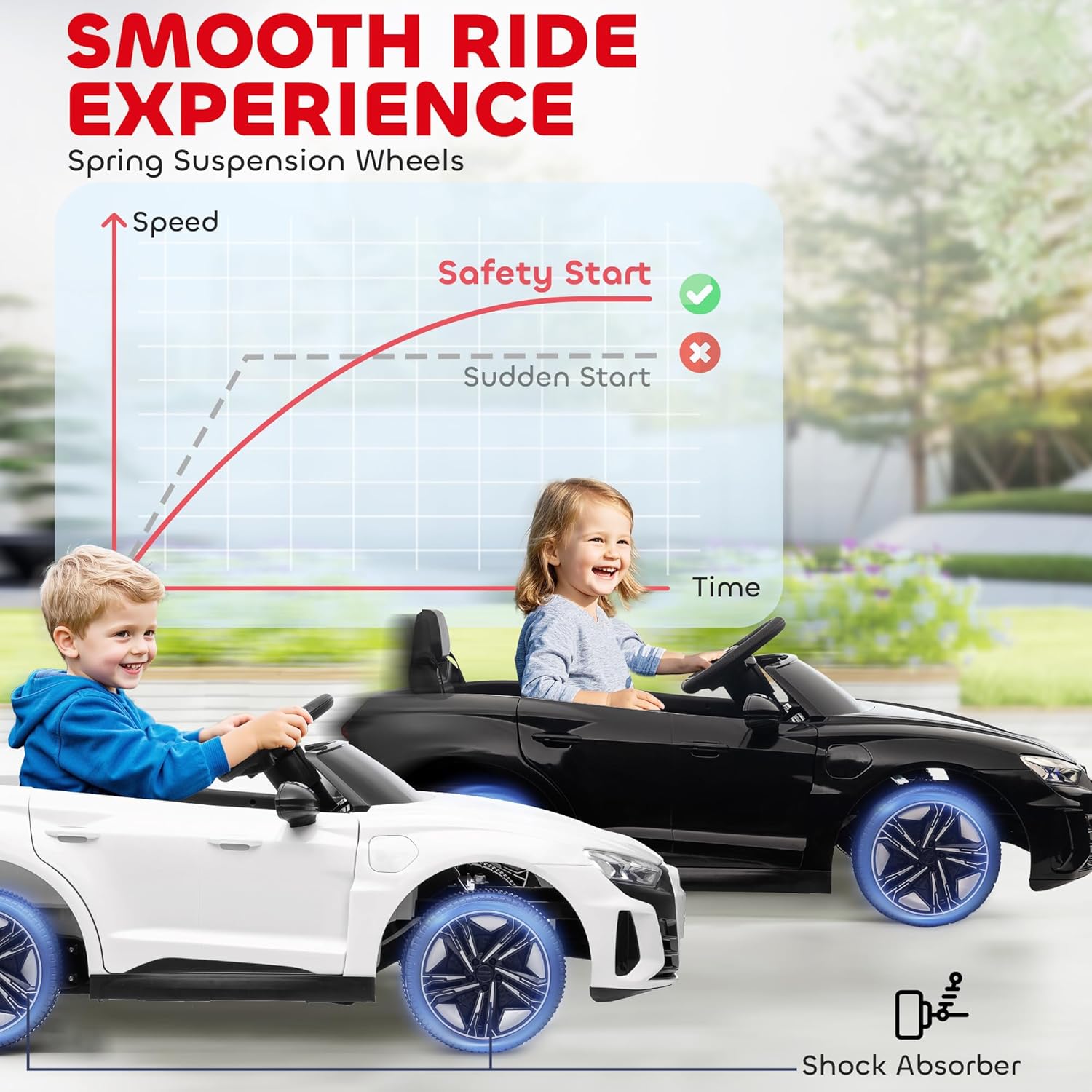Aosom Licensed Audi RS e-tron GT 12V Ride On Car Truck for Kids, Electric Car Ride On Vehicle w/Parent Remote Control, Music, Lights, for Toddlers, Black