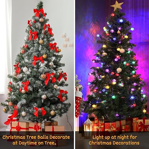 Miniatura 3 de Luces redondas de Navidad, cadena de luces de Navidad G30, 25 LED de 17 pies, luces de árbol de Navidad para patio, terraza, jardín, fiesta,