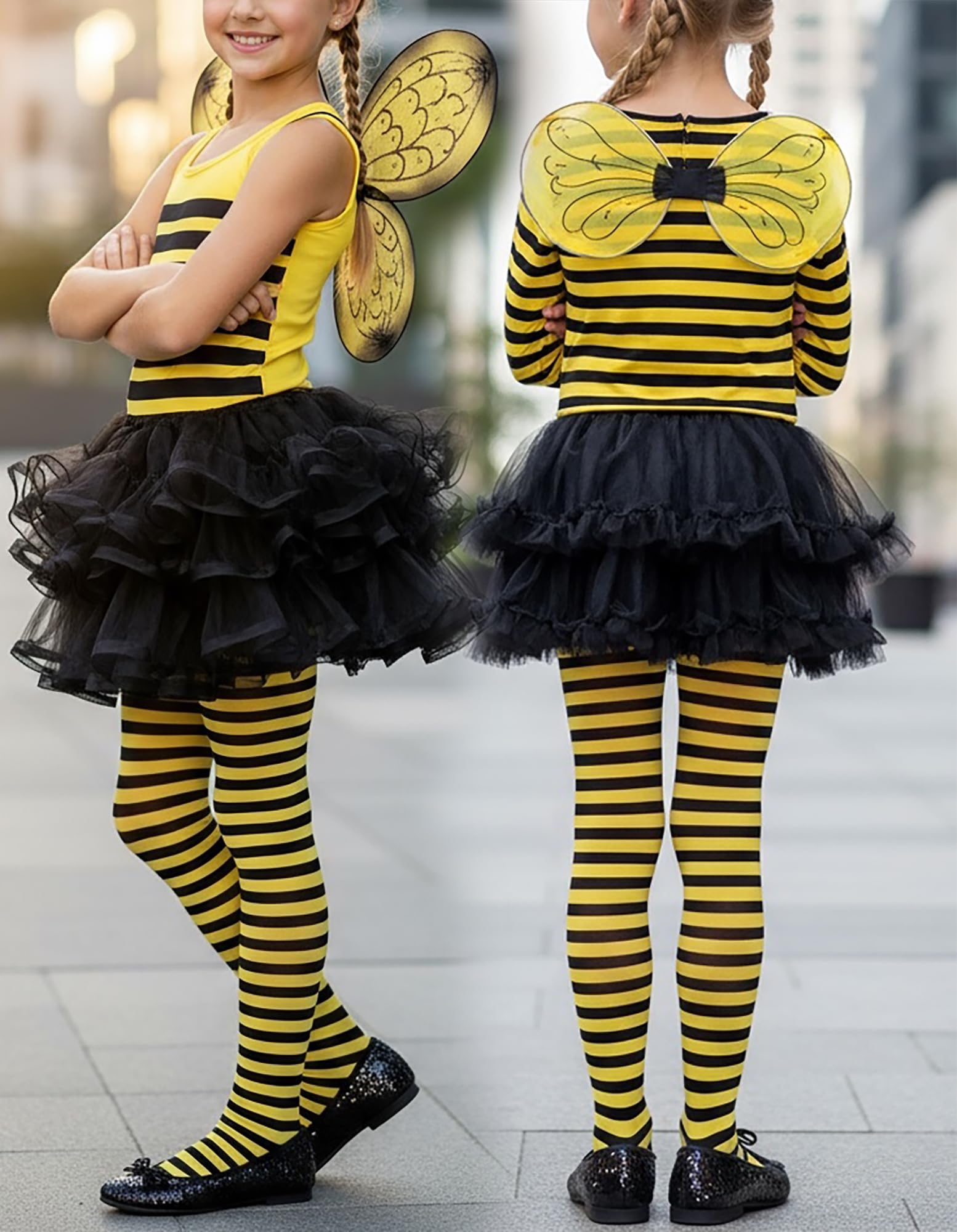 ToBeInStyle Medias cómodas a rayas coloridas para niña, adorables y divertidas