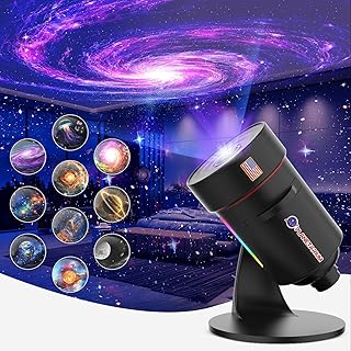 [2025 Upgraded] Galaxy Projector, HD Brighter Wider Projection Planetarium Star Projector with 7-Color Night Light Realistic Starry Sky Space Solar System Moon Nebula for Bedroom Ceiling Room Decor