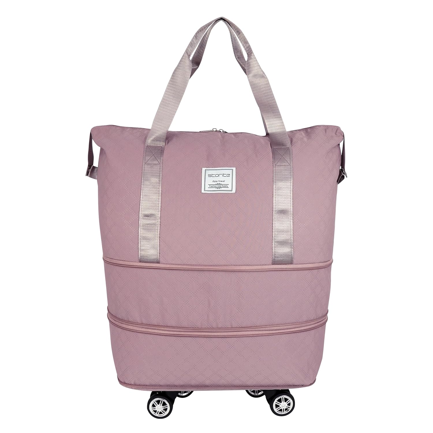 Storite Nylon 40 Cm Expandable Travel Duffle Bag for Women Luggage Bag with Wheels Waterproof Foldable Bag with Rolling Detachable Wheels- (Pink – 40 x 22 x 56 cm) Storite Nylon 40 Cm Expandable Travel Duffle Bag for Women Luggage Bag with Wheels Waterproof Foldable Bag with Rolling Detachable Wheels- (Pink – 40 x 22 x 56 cm)