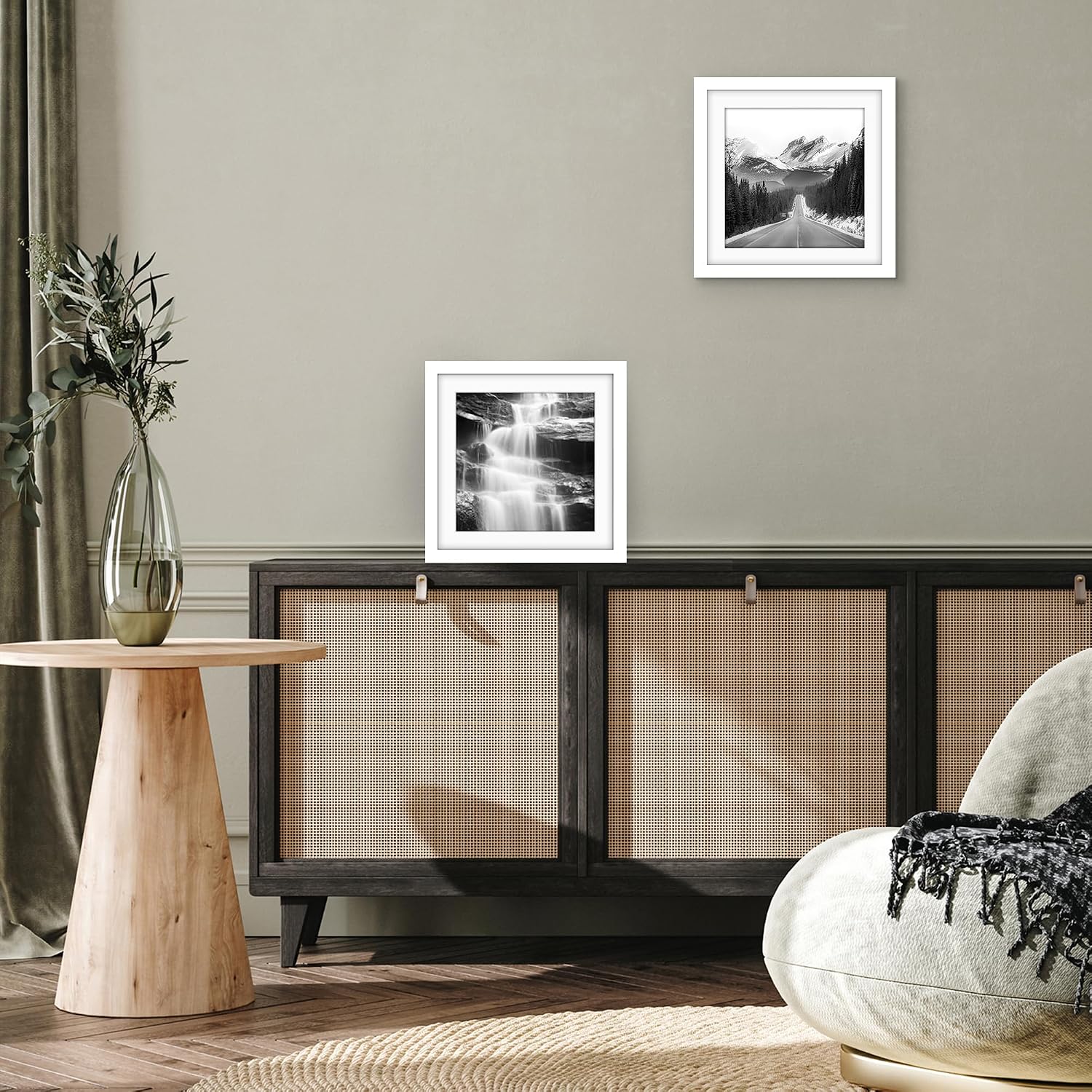 Americanflat 10x10 Picture Frame with Polished Plexiglass - Set of 2 - Use as 8x8 Frame with Mat or Display 10x10 Photo Without Mat - Galleria Collection - Square Frames for Tabletop or Wall - White