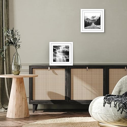 Vista 778 de Americanflat Portarretratos de 8 x 12 pulgadas con plexiglás pulido, juego de 2 portarretratos de 6 x 8 pulgadas con paspartú o para fotos de 8 x 12