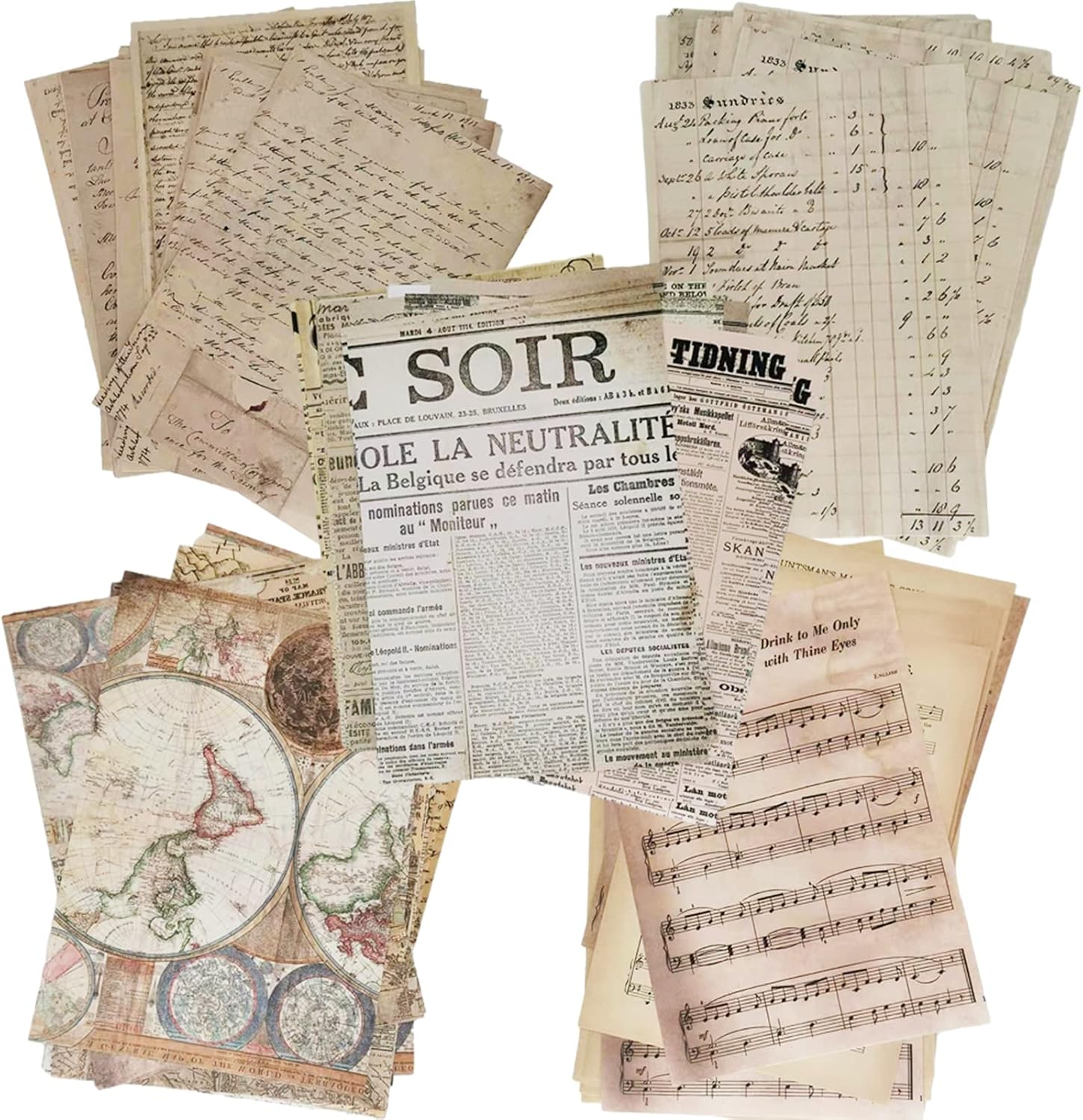 150 PcsVintage Journaling Scrapbooking Papers Vintage Journaling Supplies Craft Kits for Junk Journal Bullet Journal Planners Aesthetic Room Decor Decoupage Stationary Art Collage Photo Frame : Arts, Crafts & Sewing