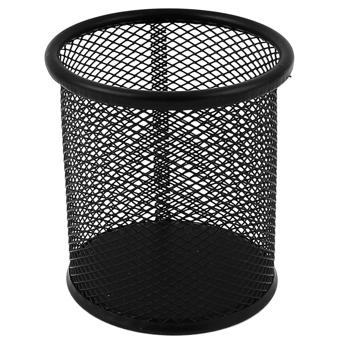 Pot à crayon en métal rigide noir avec structure en filets aérés