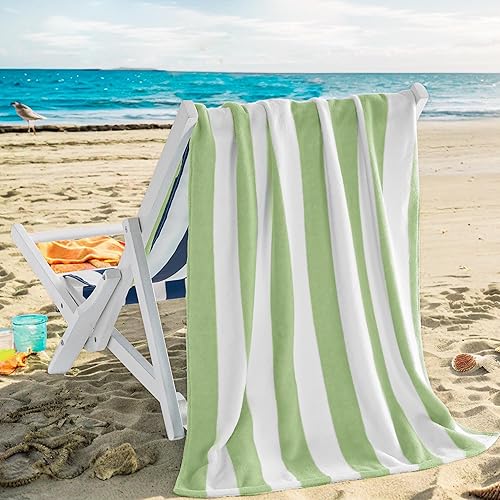 Miniatura 6 de Touchat Paquete de 2 toallas de playa de gran tamaño, de microfibra gruesa sin arena, de 30 x 60 pulgadas, súper absorbentes, tropicales, cocoteros,