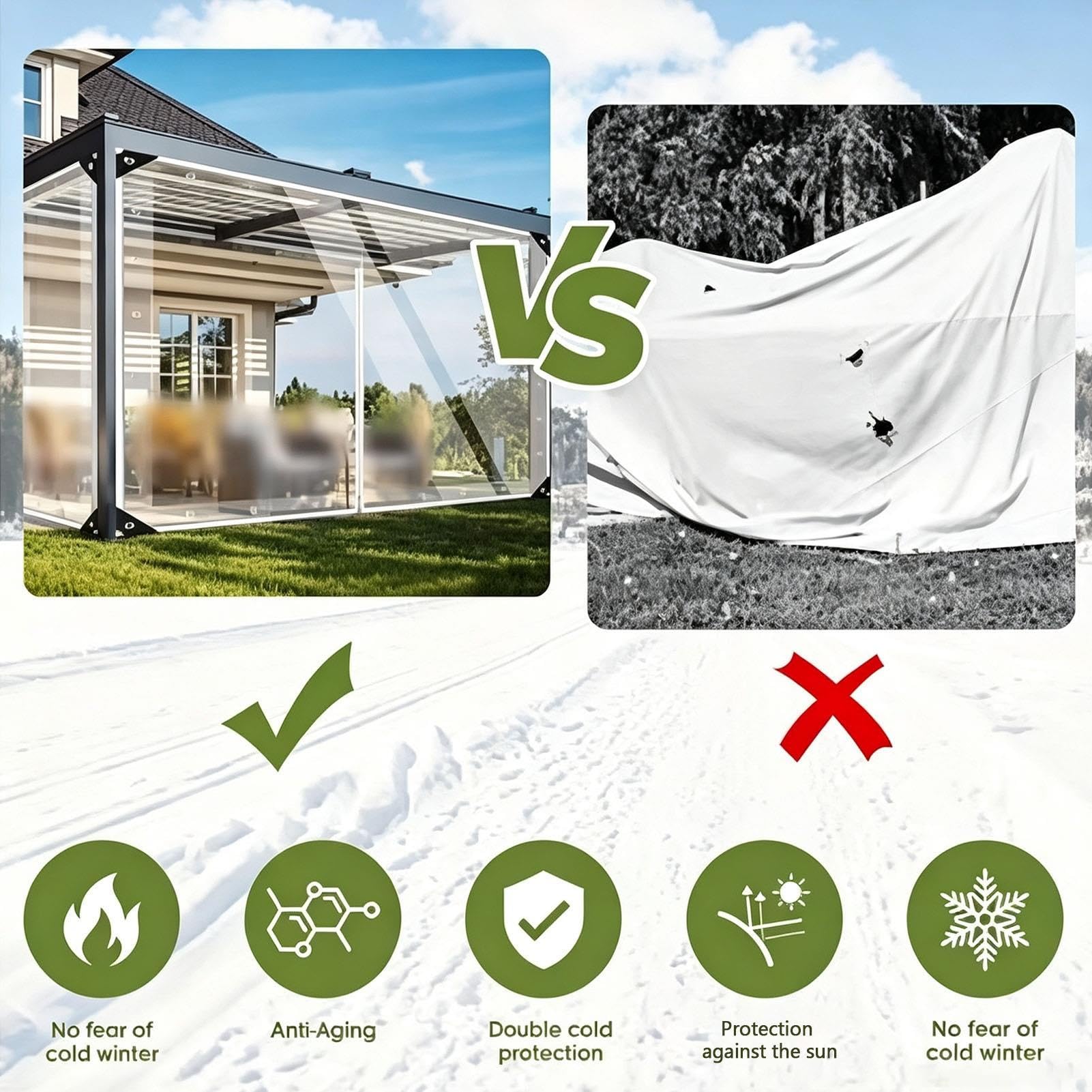 Telo Impermeabile in Pvc Esterno Telone da Giardino Resistente Agli Strappi