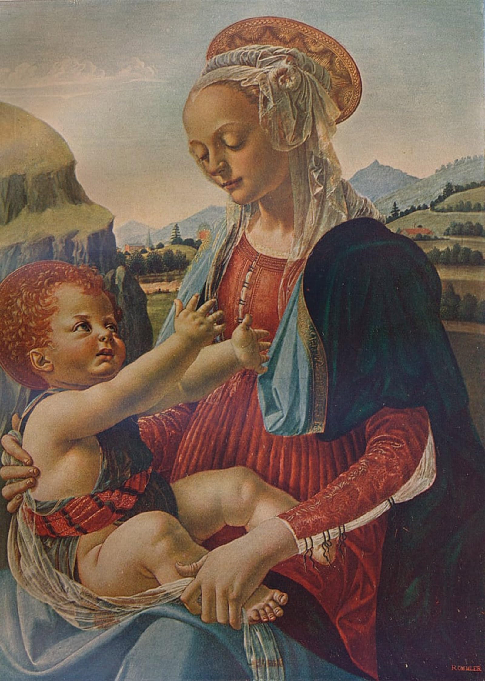 SERENDIPITP Vintage Picture Print on Canvas Wall Art Poster Virgin and Child by Andrea Del Verrocchio Artwork Print Poster for Wall Decor 60x90cm