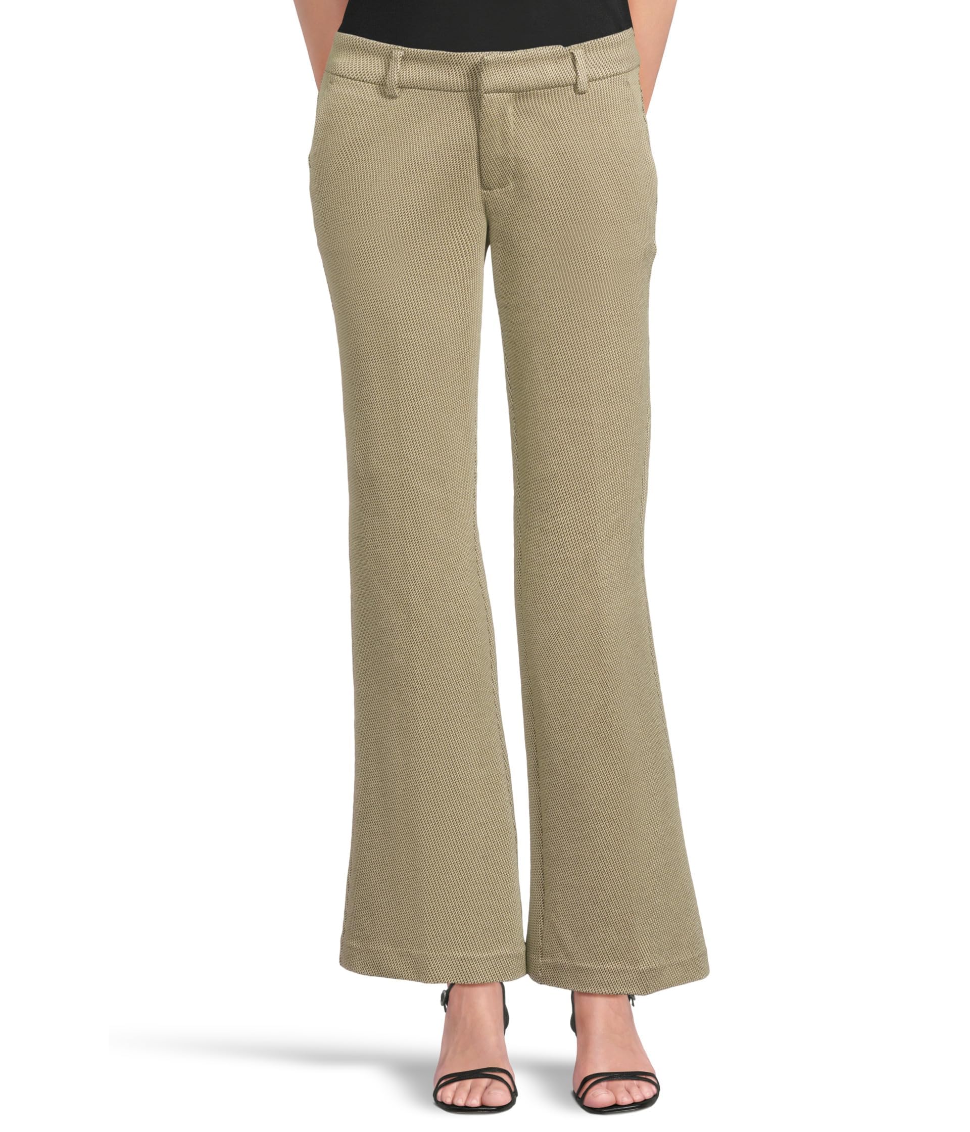 Liverpool Los Angeles Womens Kelsey Knit Wide Leg Trouser 31 Artichoke Cream Birdseye 10