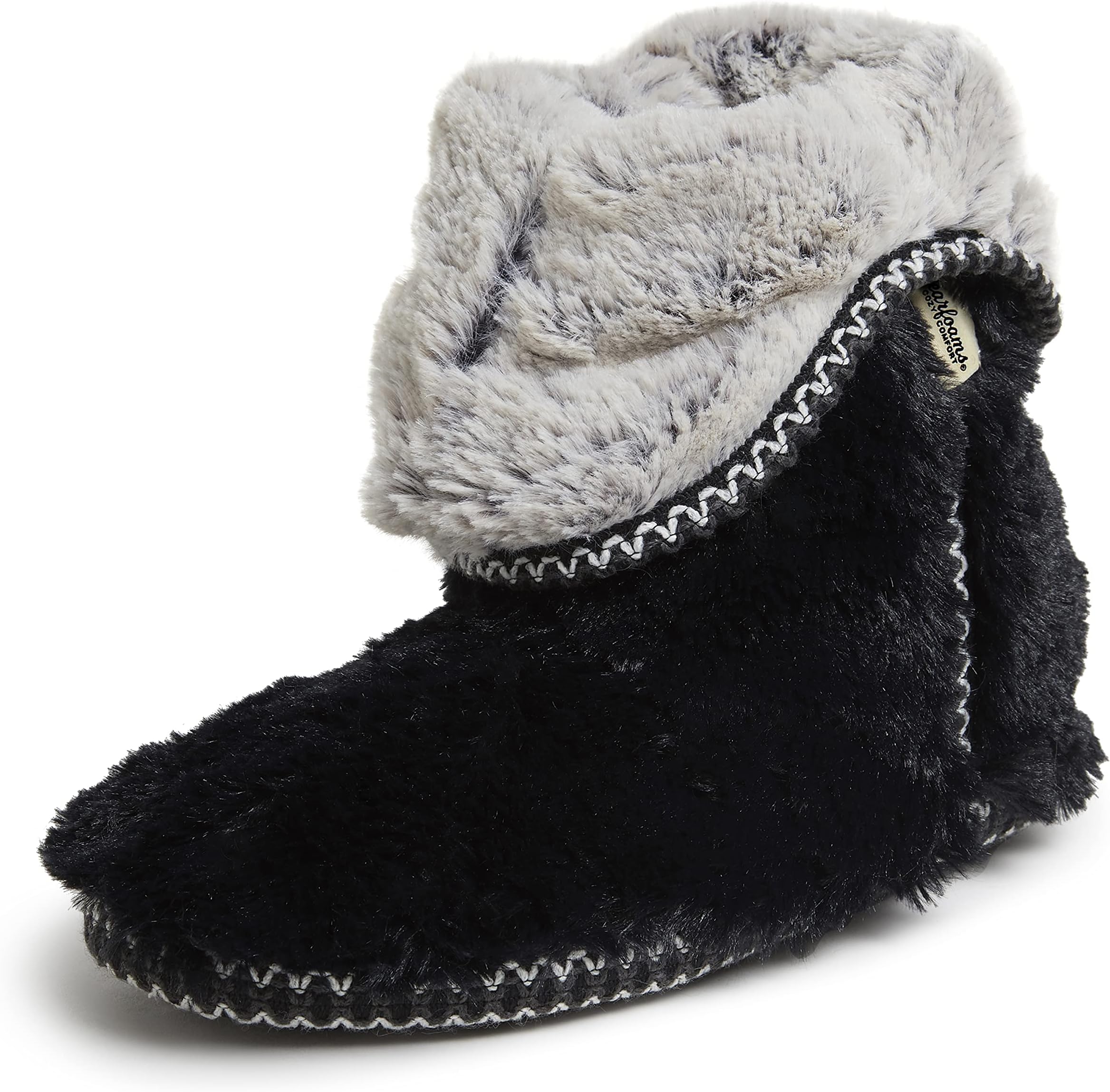 Women's Fuzzy Memory Foam Beth Bedroom Bootie Slipper Sock With Grippers