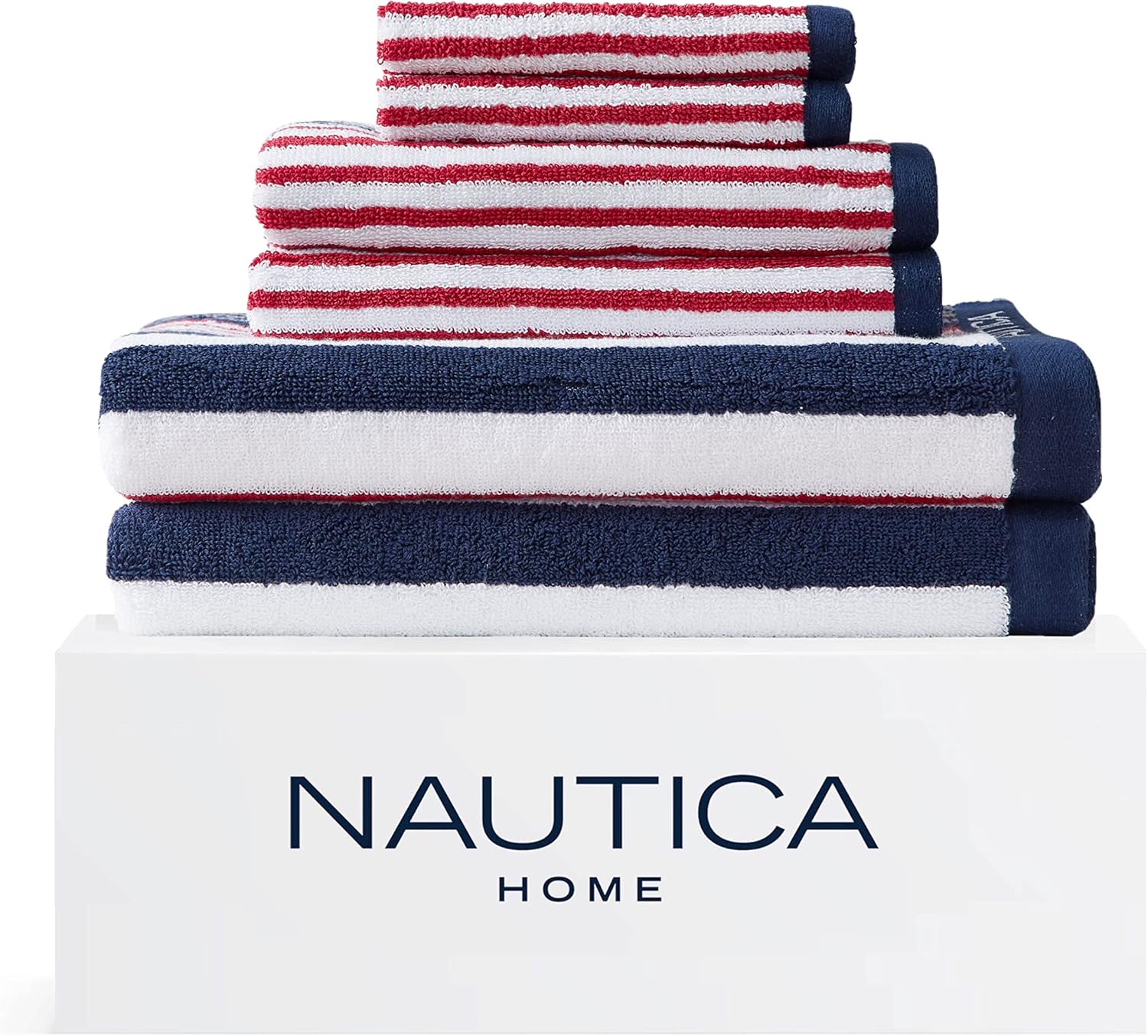 Nautica 6 Piece Bath Towels Set, Soft Absorbent Cotton
