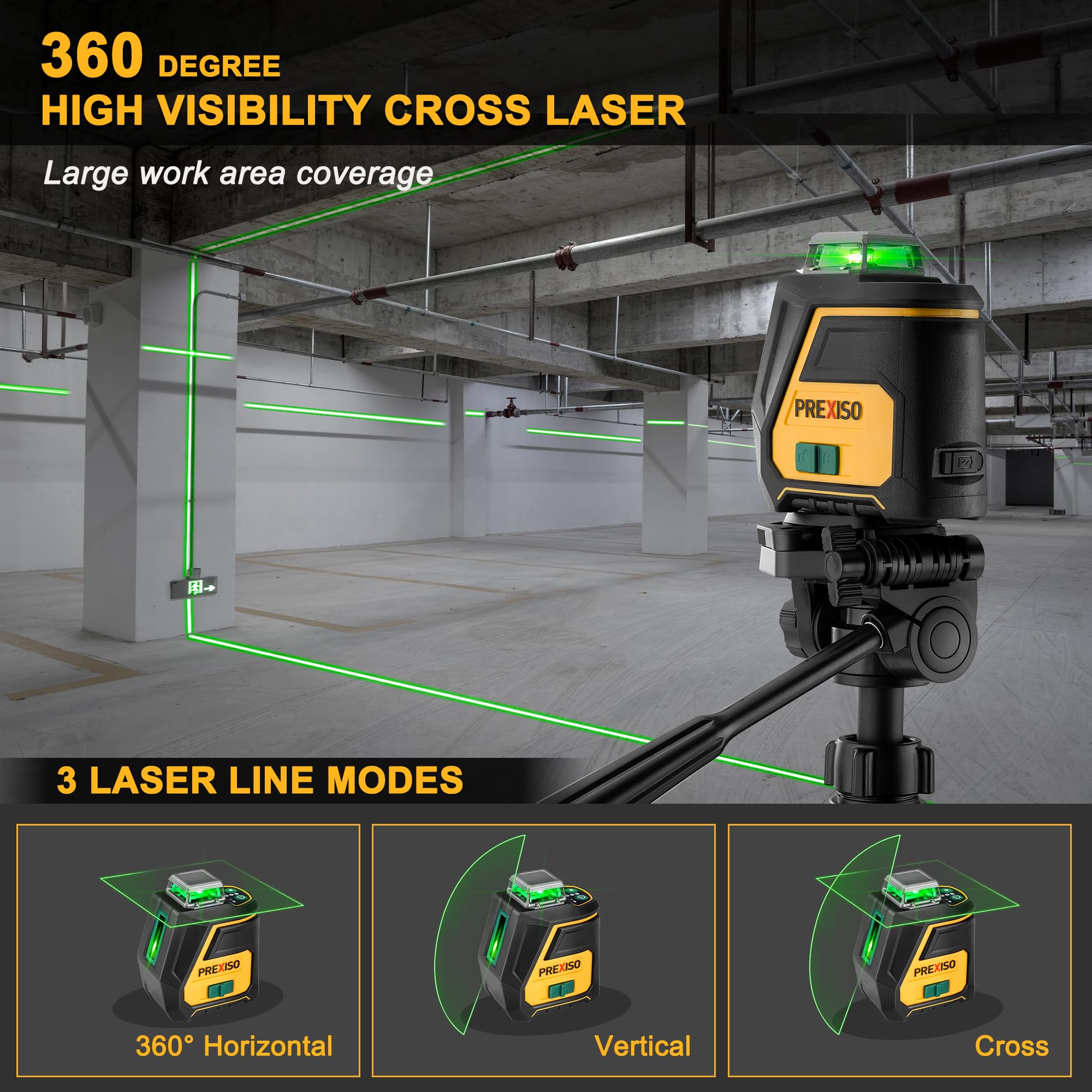 Prexiso 360 Laser Level - 360° Green Laser -2 Prexiso 360 Laser Level - 360° Green Laser -2
