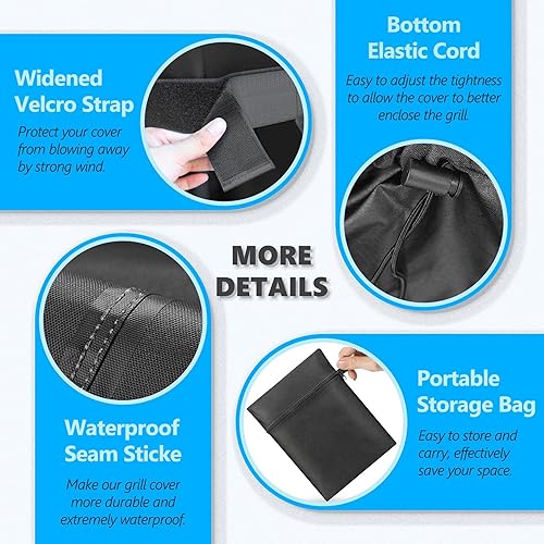 Miniatura 4 de HomWanna Cubierta de parrilla de 52 pulgadas  Cubierta superior para parrillas Weber Spirit 300 Series  600D al aire libre cubierta impermeable
