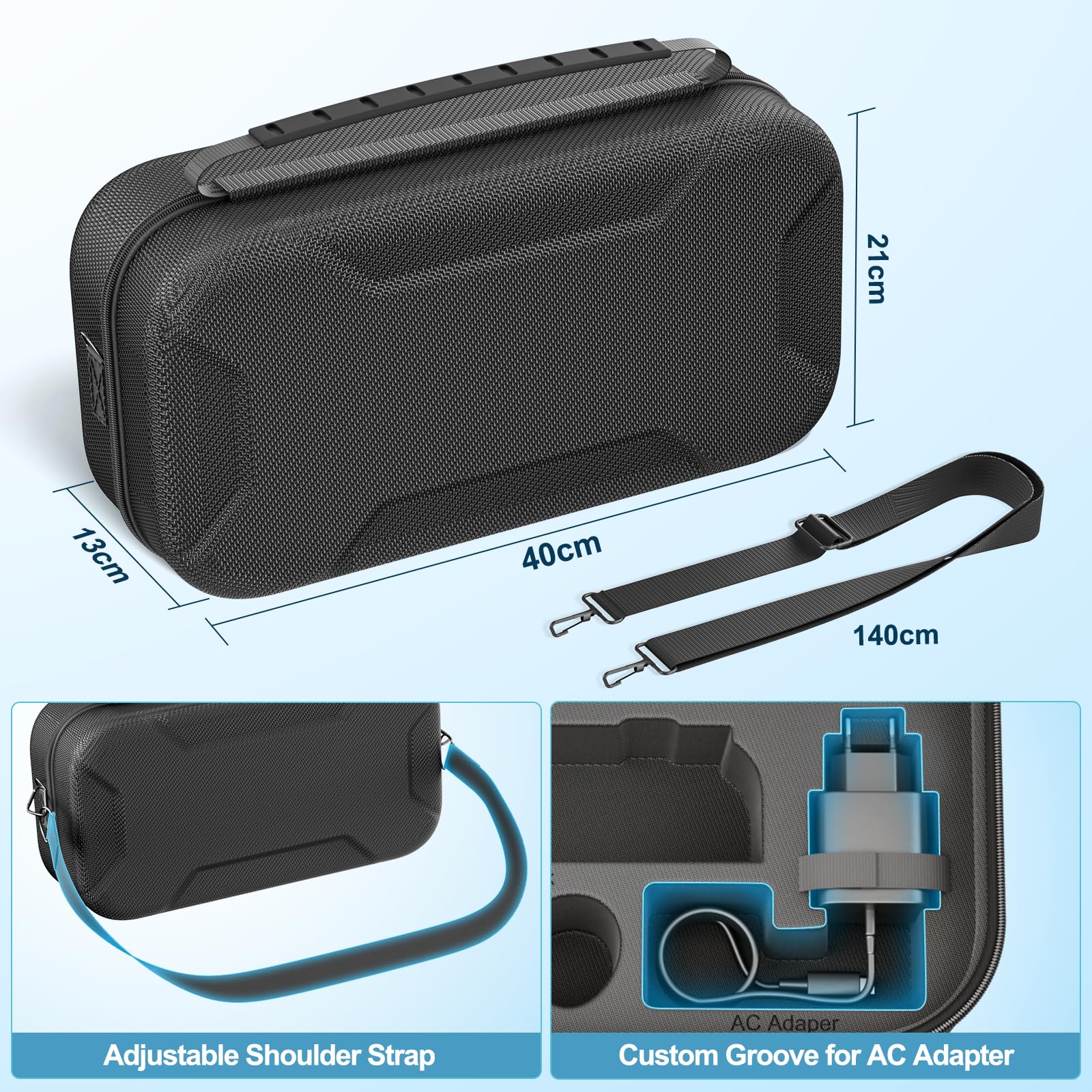 Gersker Étui de Transport pour Nintendo Switch 2/OLED/ Originale, Étui de Rangement avec 15 Emplacement pour Carte, Coque Dure EVA, Accessoire de Pochette Switch