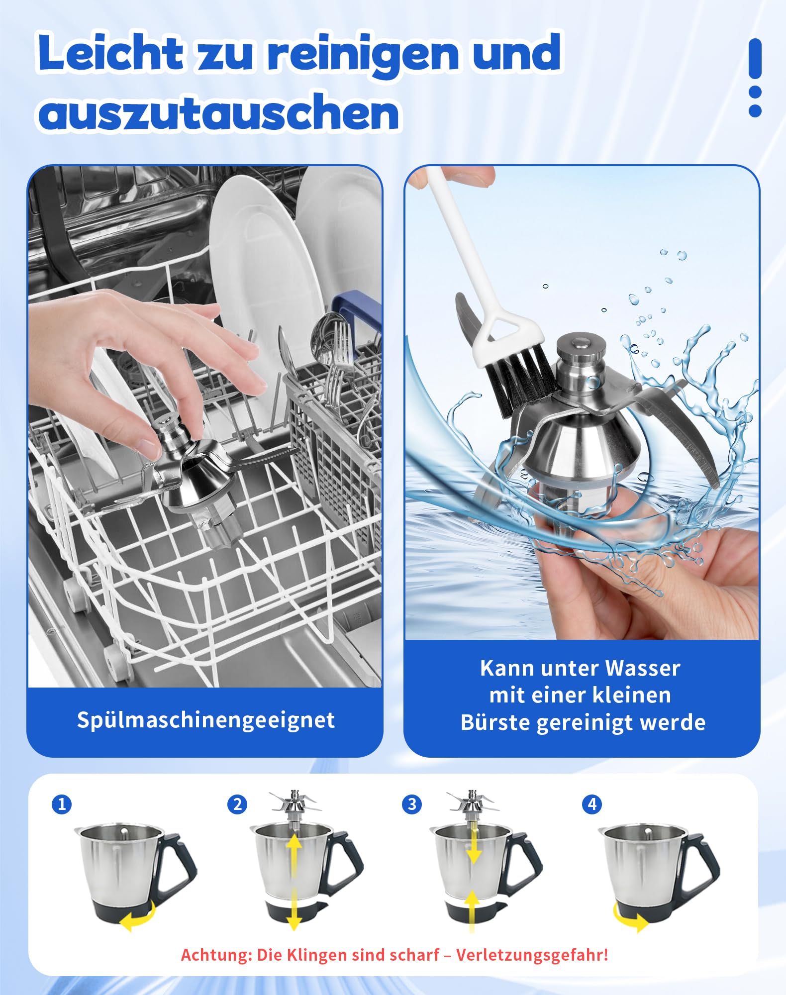 Messer für Thermomix TM31 Küchenmaschine Mixmesser