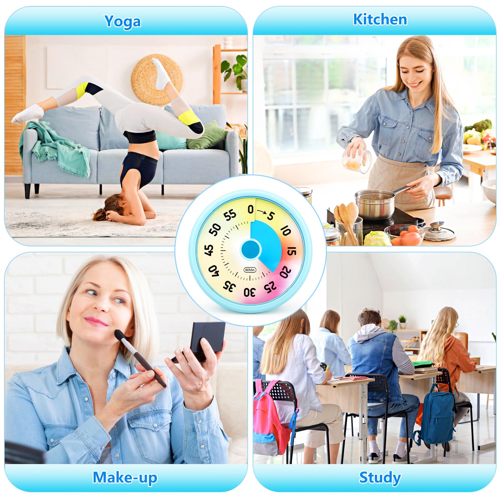 Visueller Timer Für Kinder & Erwachsene – 60-Minuten Countdown Mit Leiser Anzeige, Ideal Für Küche, Büro & Zeitmanagement