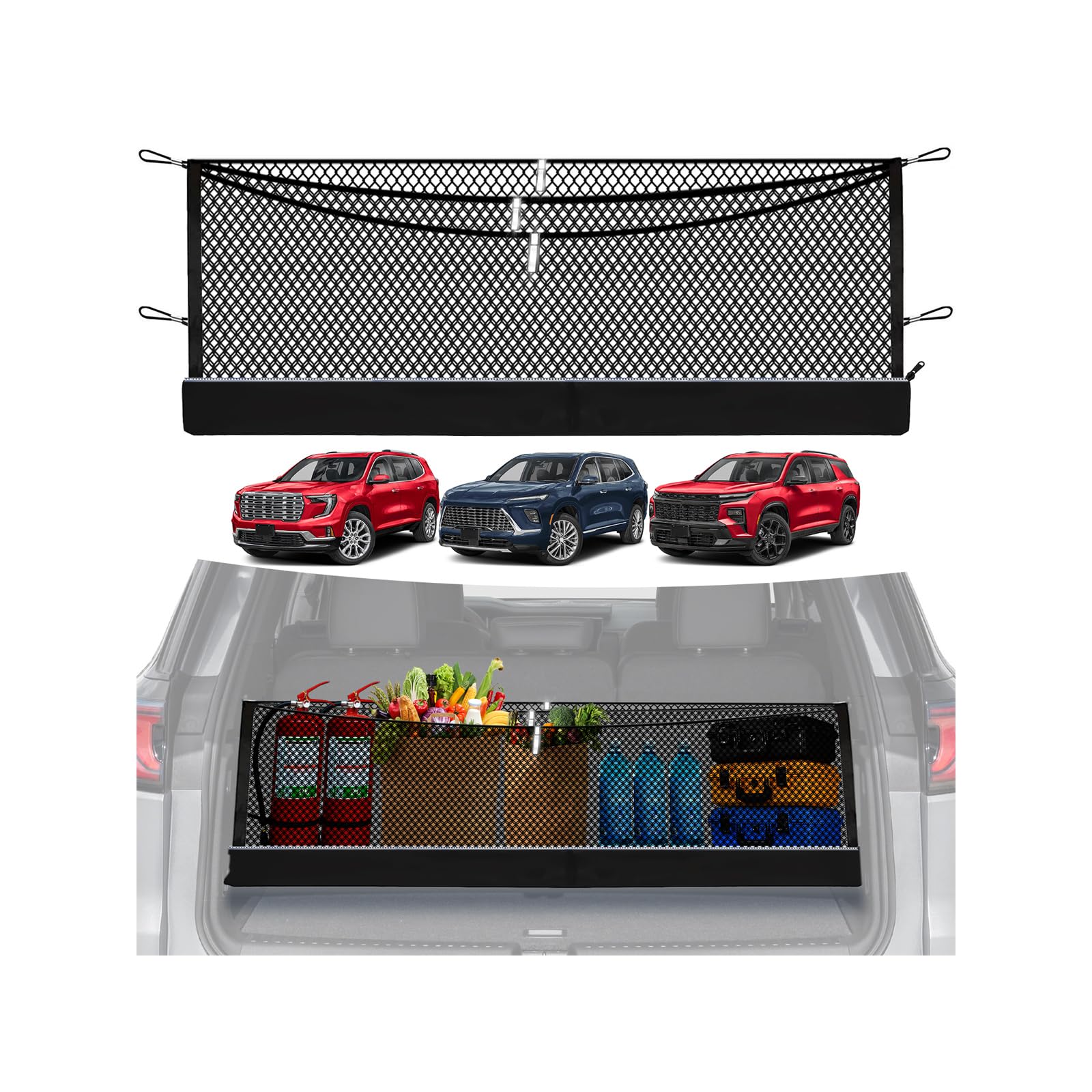 3-Layer Cargo Net for Chevy Traverse/GMC Acadia/Buick Enclave/ 2024-2026