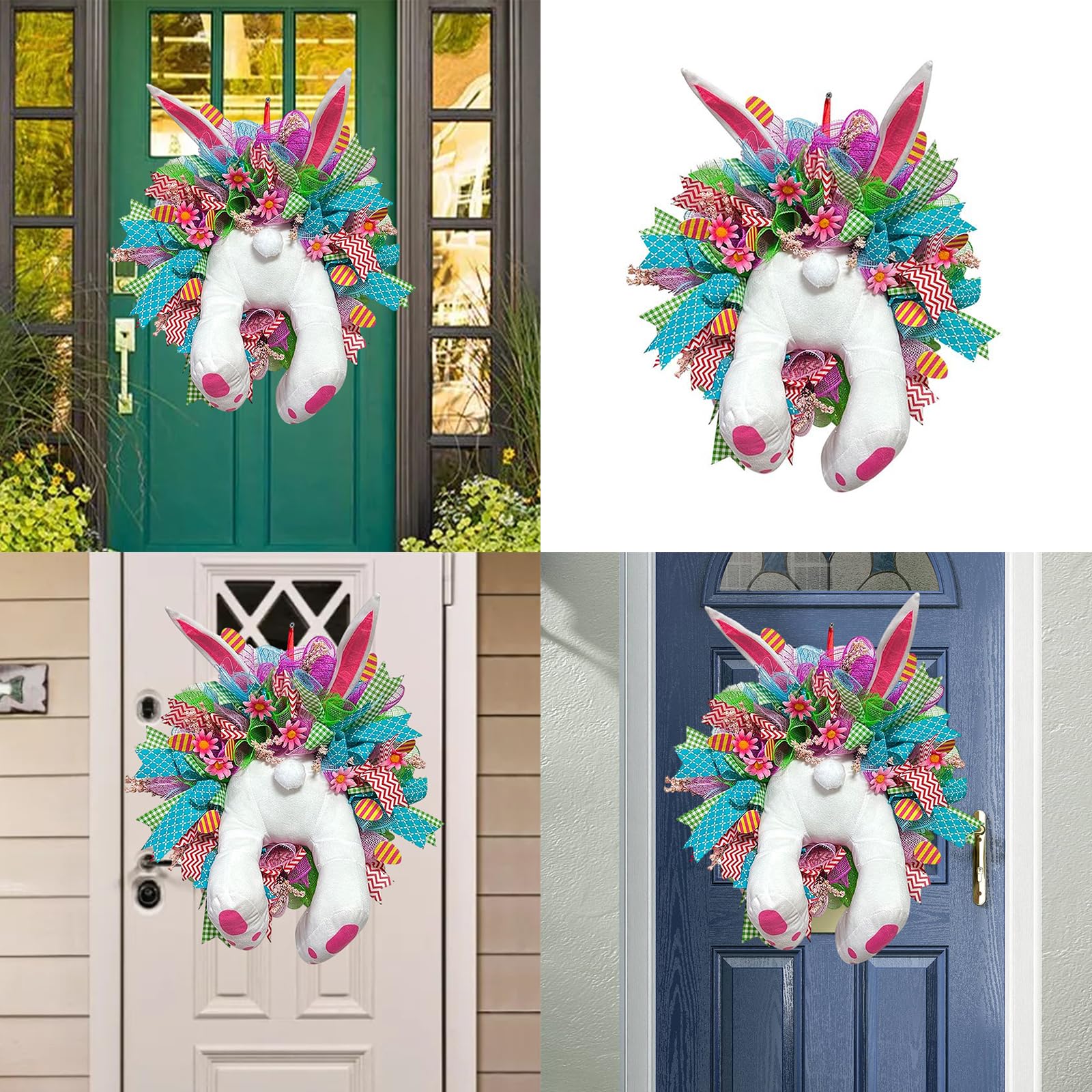 Ghirlanda Pasquale Per Porta Con Fiocco In Iuta A Quadri Neri - Lungo 135 Cm, Accessorio Per Decorazioni Fai Da Te E Matrimoni - 4
