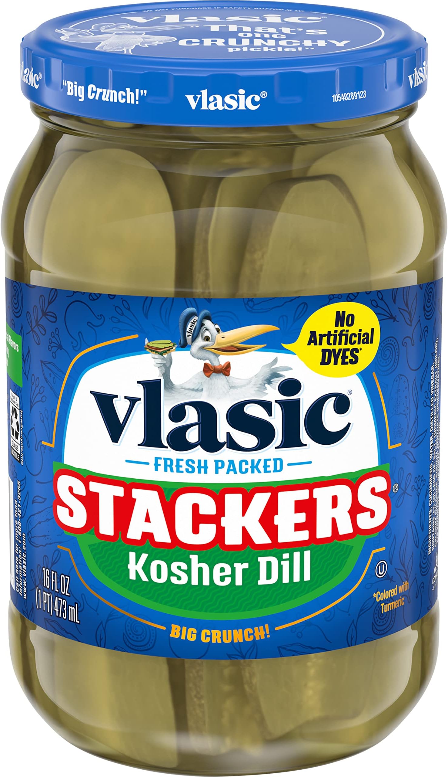 Vlasic Stackers Kosher Dill Pickles, Keto Friendly, 16 FL OZ
