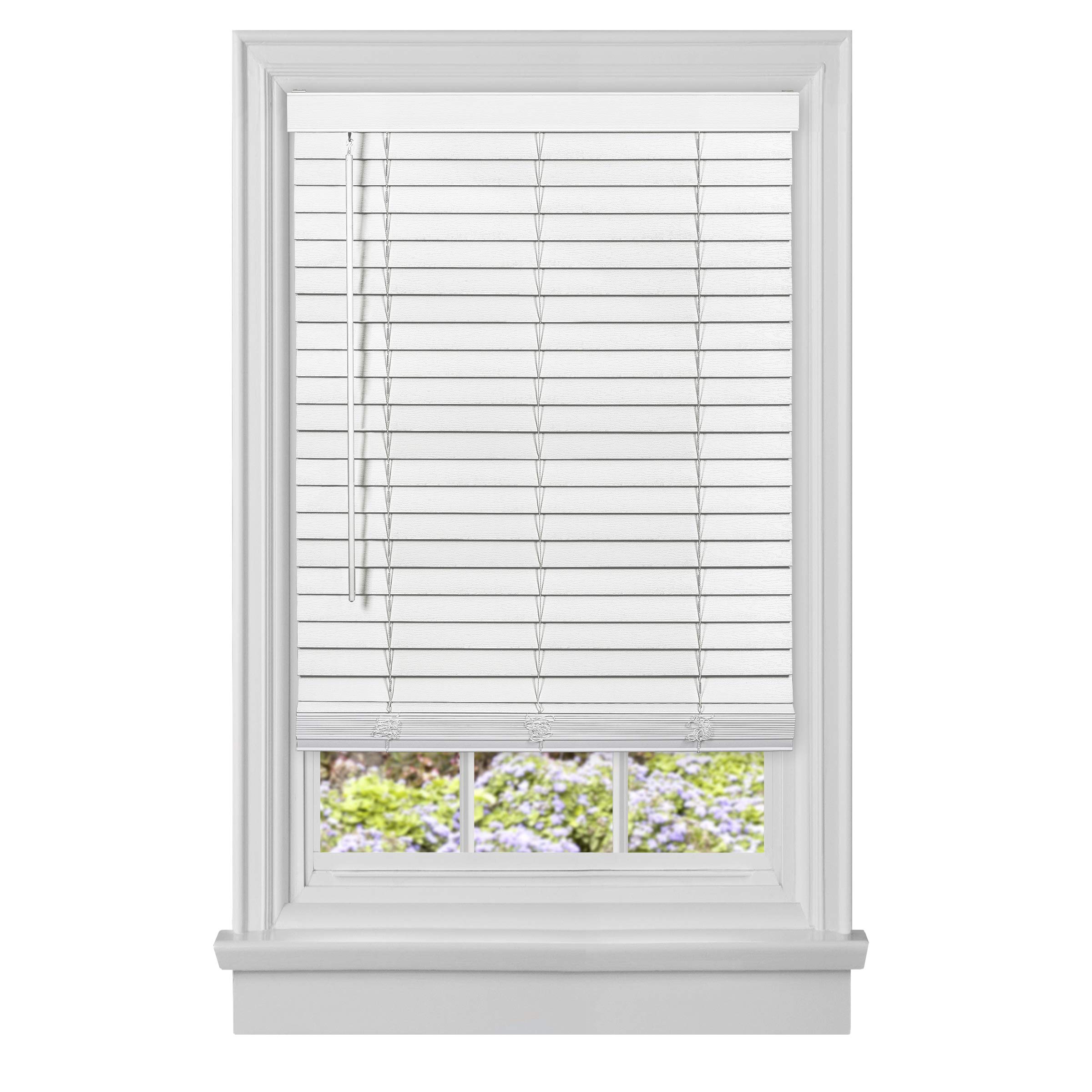 Achim Home Furnishings, White Cordless GII Madera Falsa 2" Faux Wood Plantation Blind 45" x 64" (MFG245WH02)