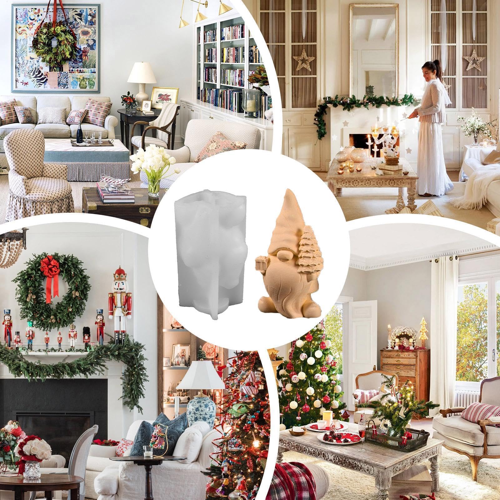 Silicona - Bastidor de la Resina de la Forma, Molde Flexible de la Escultura del gnomo para la Pascua de Acción de Gracias