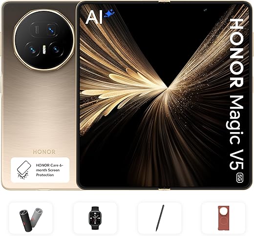 HONOR Magic V5 – 16GB RAM, 512GB, Gold Bundle & Free Gifts