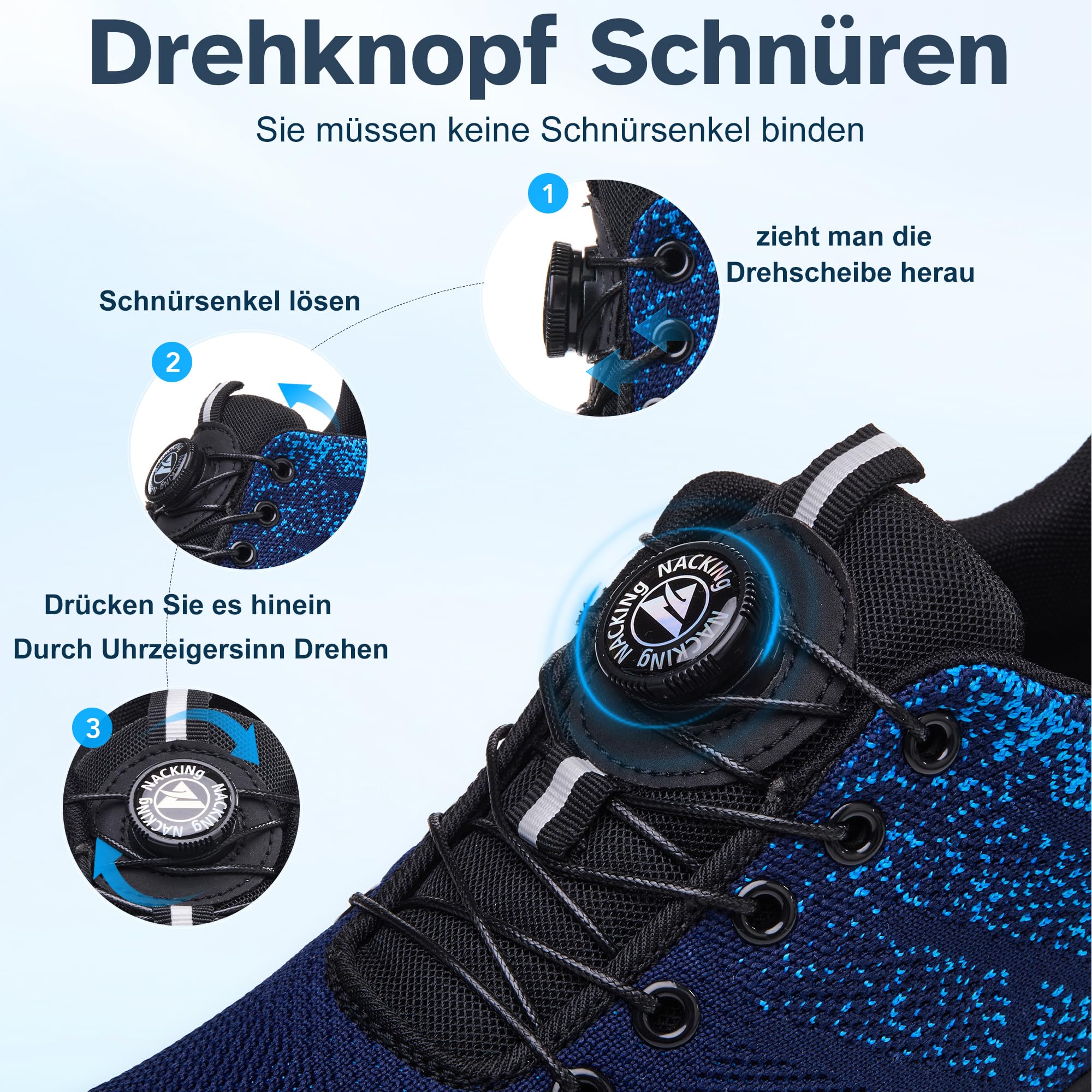 Zapatos de Seguridad para Hombre Mujer Ligero Zapatillas de Seguridad Transpirable Zapatos de Trabajo con Punteras de Acero Antideslizantes Calzado Trabajo Comodo
