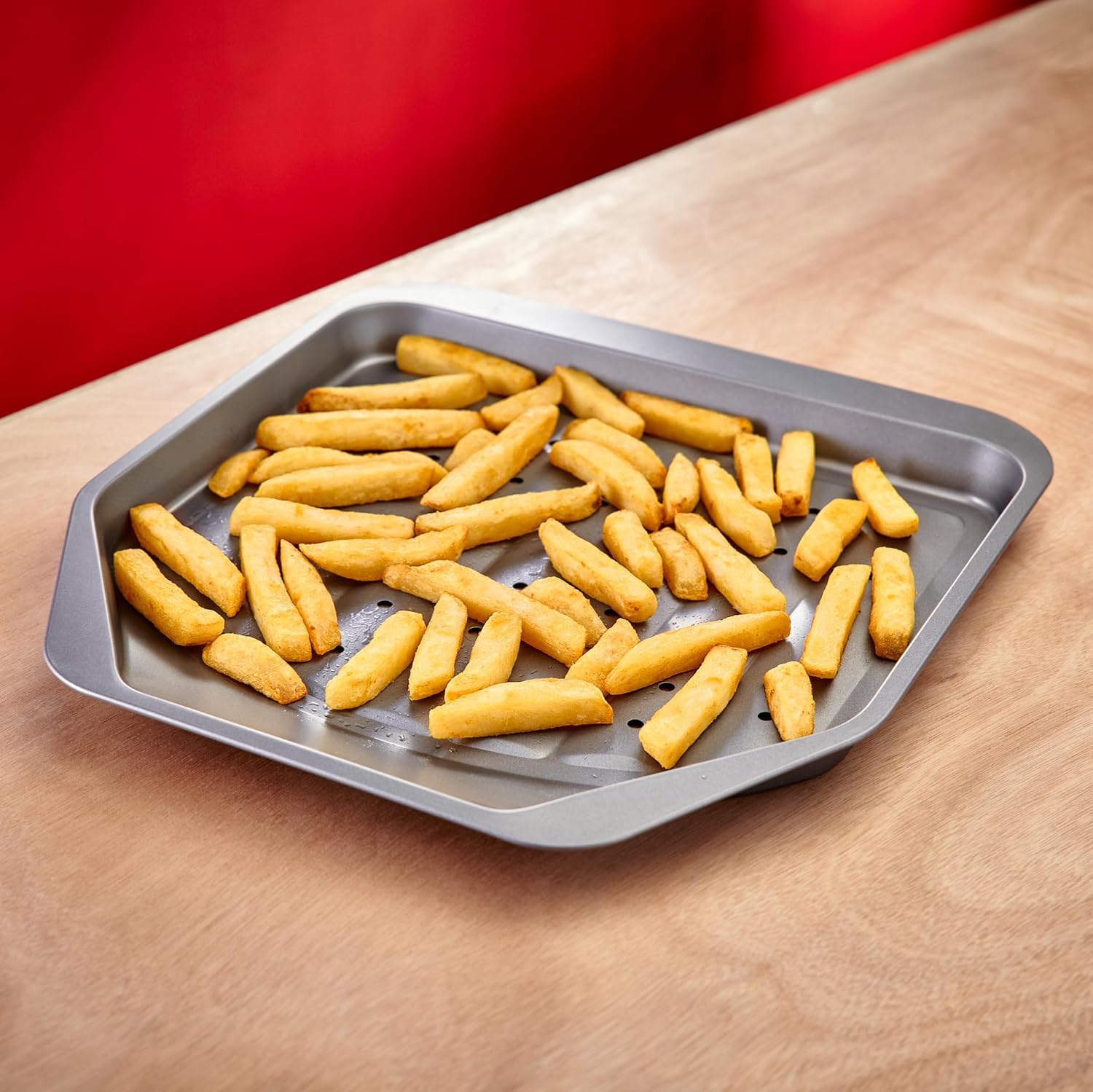 Judge Everyday Non Stick Perforated Chip Tray, Carbon Steel Grey