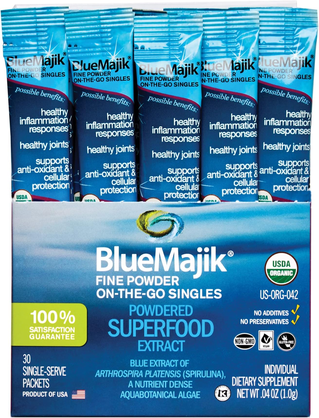 E3LIVE Blue Majik On-The-Go-Singles, 30 Count, 1 Gram