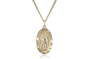 Saint Christopher Oval Medal Necklace for Women: Strength and Protection