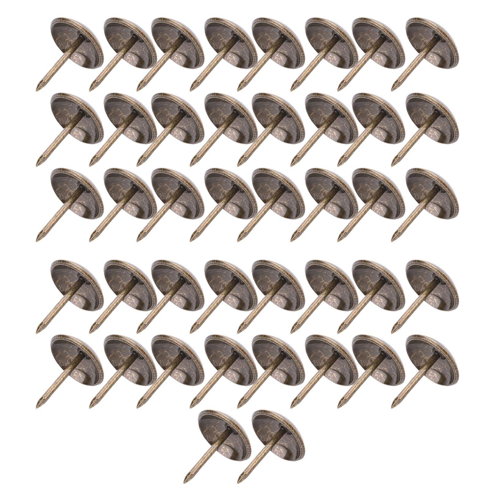 50PCS Thickened Upholstery Tacks Antique Brass Furniture Nails Pins Round Large-Headed Nail Antique Upholstery Nails Furniture Tacks(16 * 20mm)