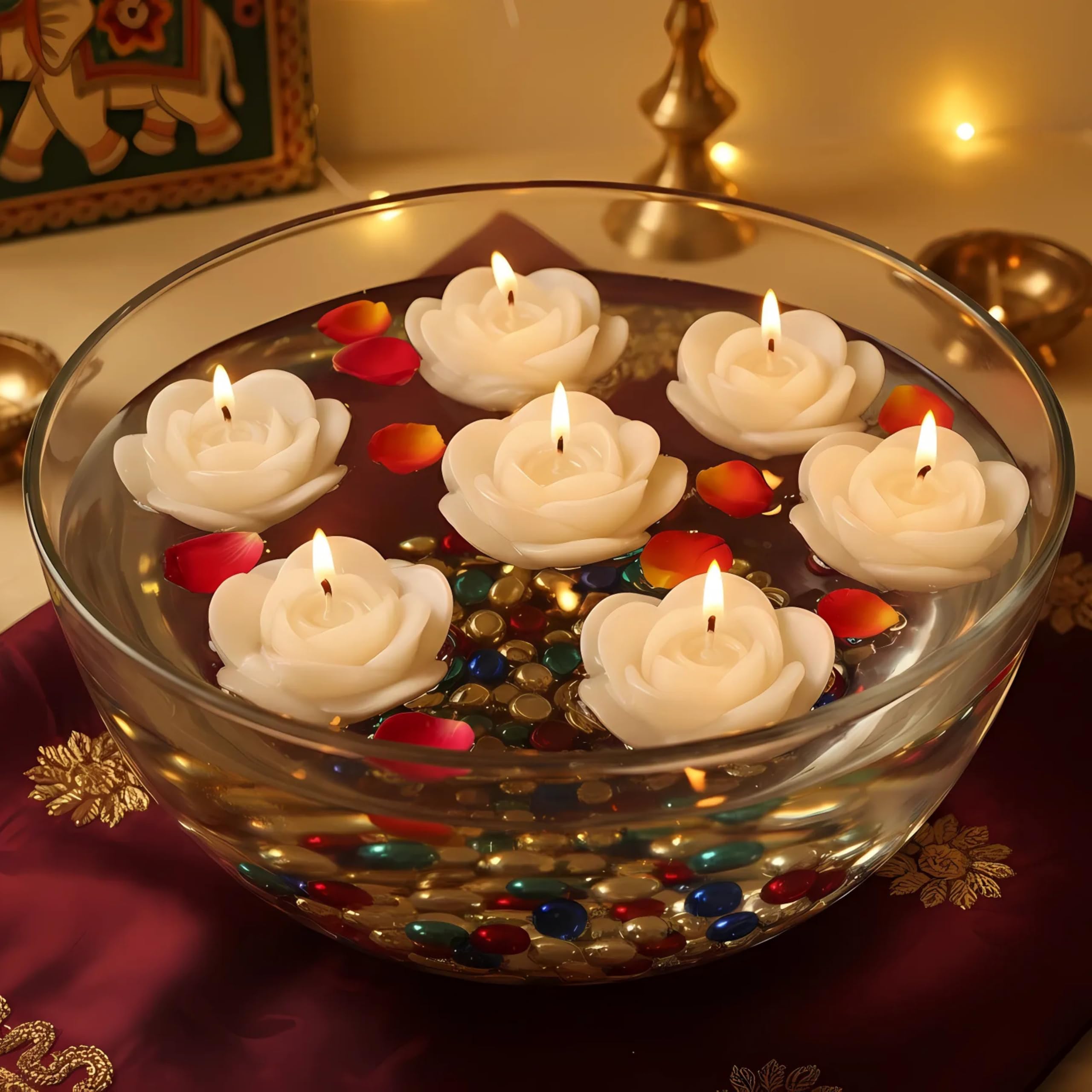 Red Rose Floating Candles - Romantic Home Decor -11 Red Rose Floating Candles - Romantic Home Decor -11