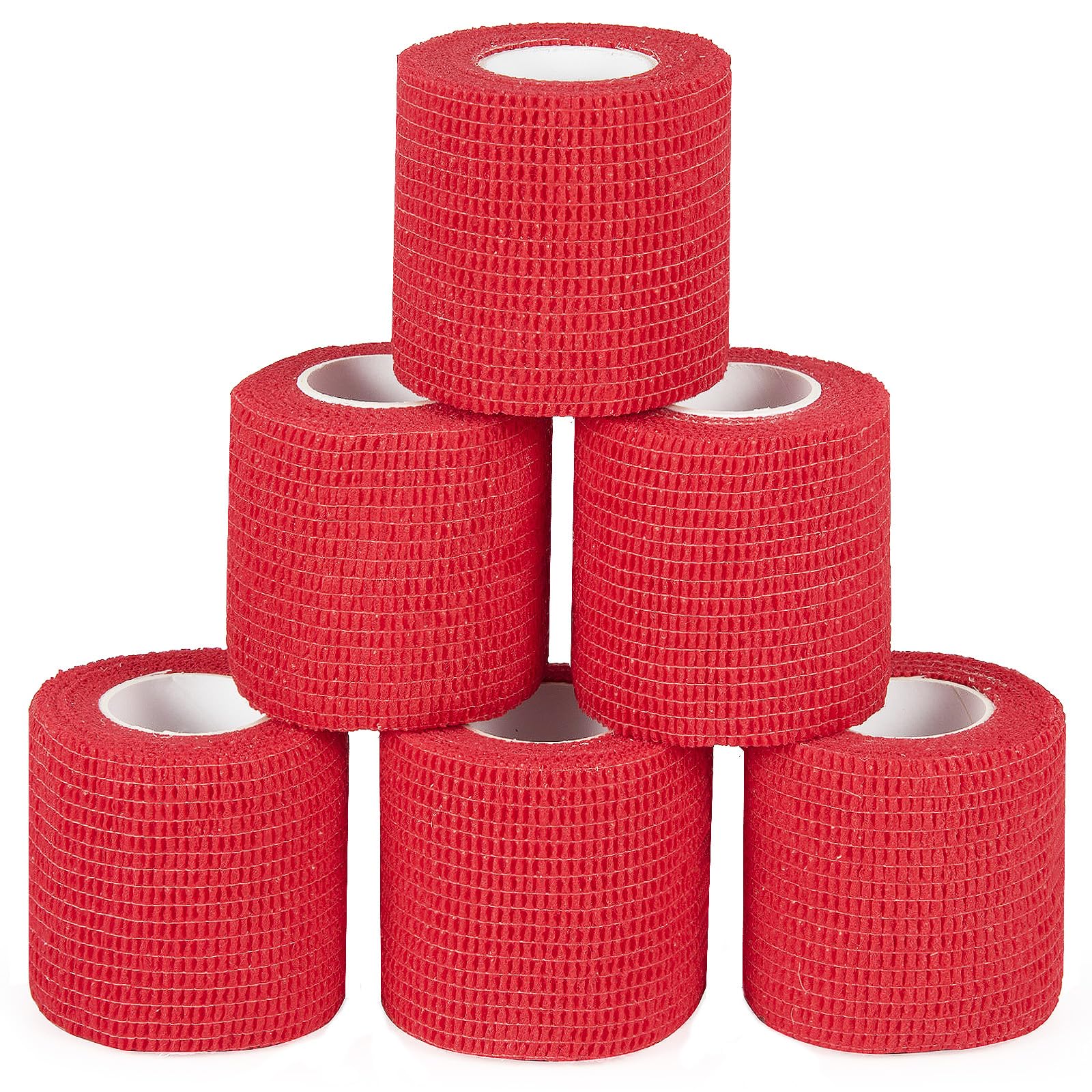 Self Adhesive Bandage Wrap 2 in Elastic Cohesive Bandage Sports Tape Red