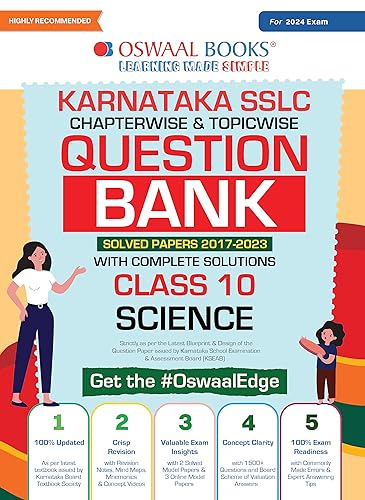 Oswaal Karnataka SSLC Question Bank Class 10 Science Book Chapterwise &amp; Topicwise (For 2024 Exam) [Paperback] Oswaal Editorial Board