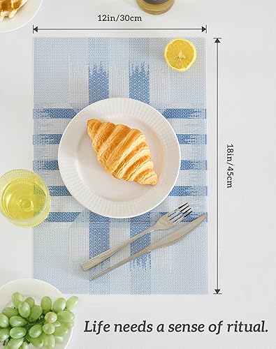 Miniatura 371 de Leetaltree - Manteles individuales, resistentes al calor, antideslizantes, para mesa de comedor, lavables, duraderos, tejido de PVC