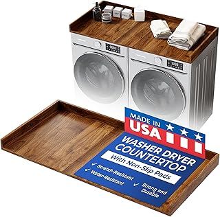 OfficeSimpli Washer Dryer Countertop, Made in USA, Non-Slip Pads, Laundr...