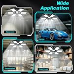 Luyata - 4 Pack LED Garage Lights, LED Ceiling Light, 160W 16000LM 6500K LED Light with 5+1 Deformable Panels, Bright LED Lighting for Garage, Workshop, Basement, E26/E27 Socket