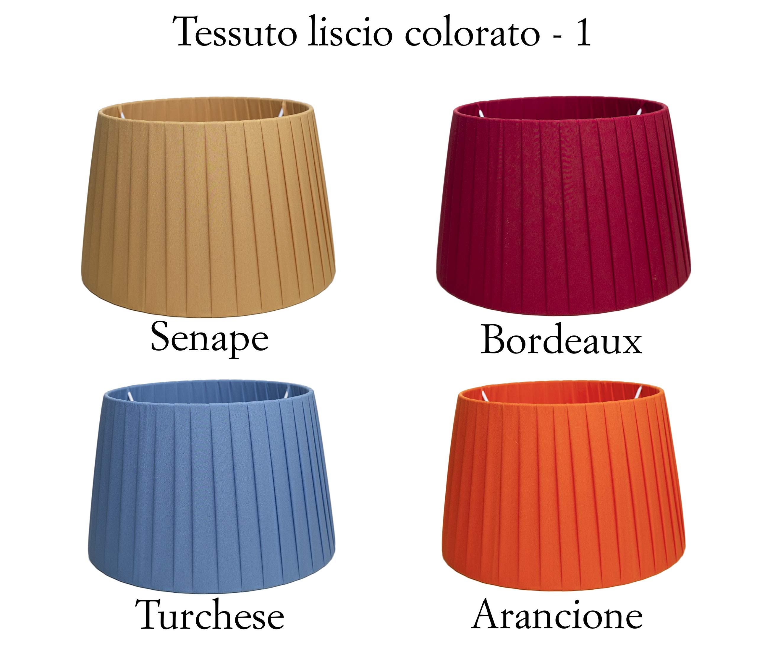 Paralume per lampada da terra ad arco e per lampada a sospensione in 12 colori interamente fatto a mano (Bianco, 35cm (attacco E27))