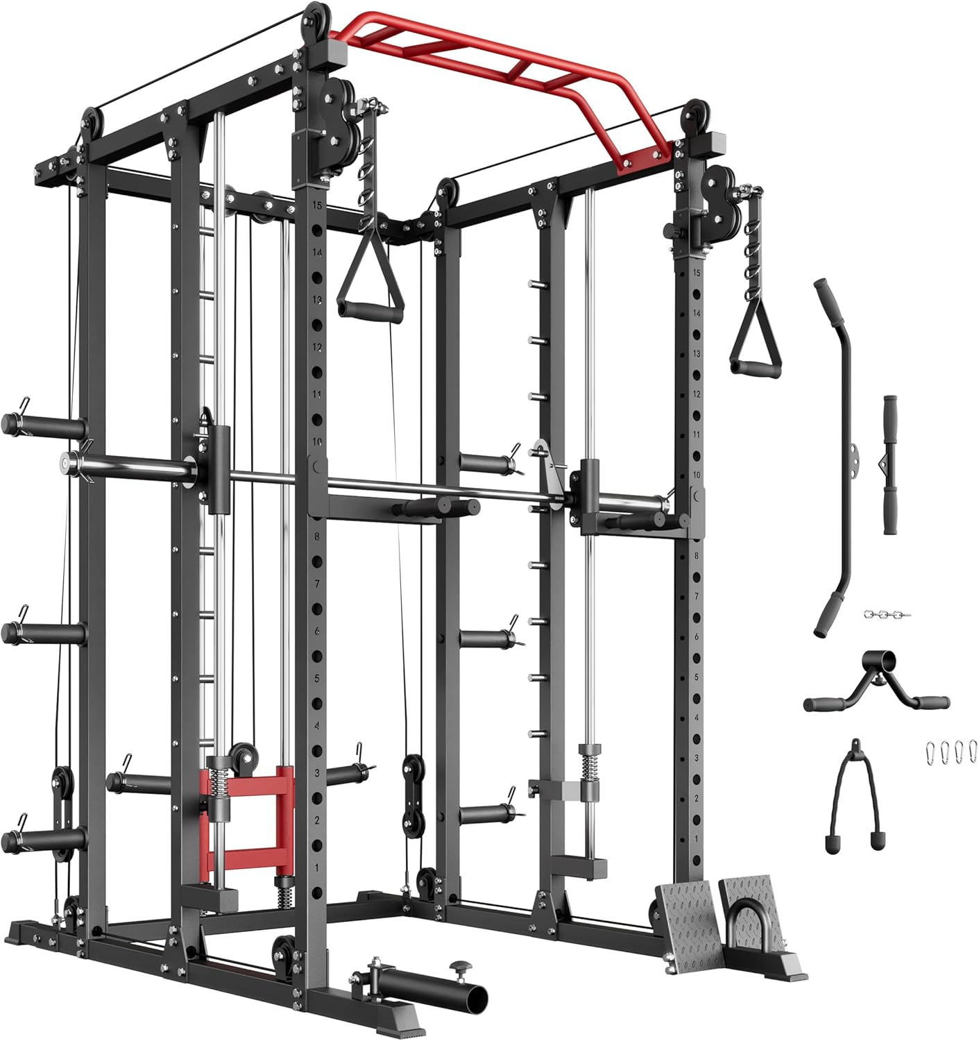 AOWINNOX AOWINNOX Fitness Deep Squat Machine – Cable Crossover & Multi-Function Power Cage