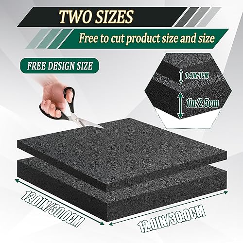 Miniatura 9 de Almohadillas de espuma de polietileno para embalar hojas de espuma, 2 tamaños, insertos de amortiguación de alta densidad cortables, espuma