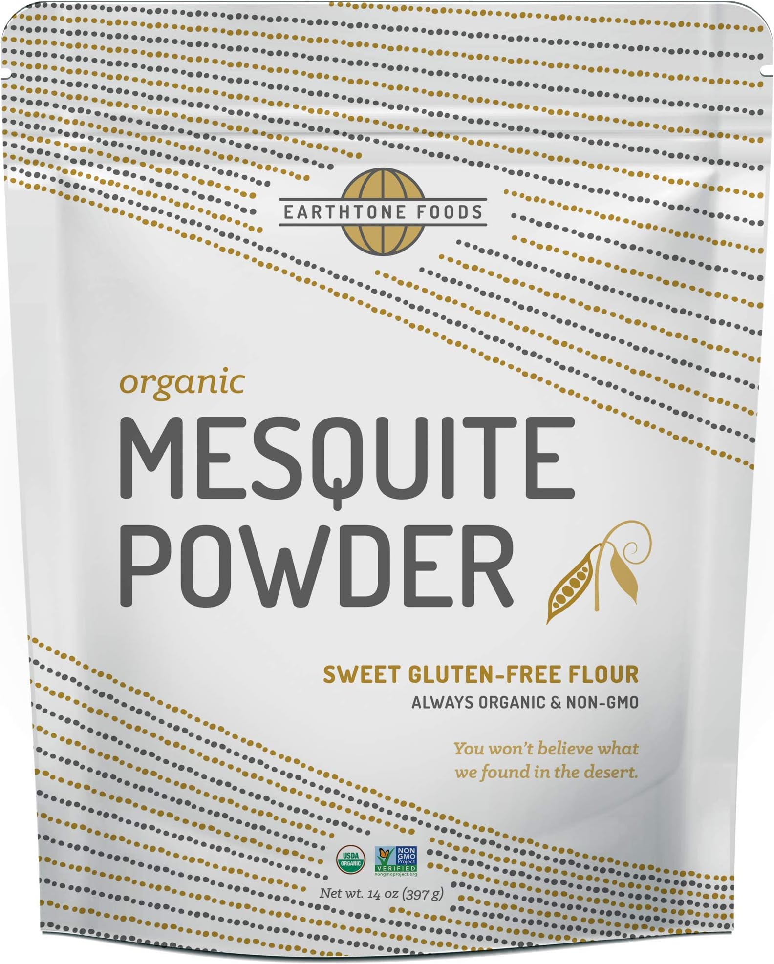 Mesquite Powder Organic | Premium Peruvian Raw USDA & Paleo Certified Vegan Flour - Natural Fiber - Perfect for Smoothies and Baking, 14 Ounces