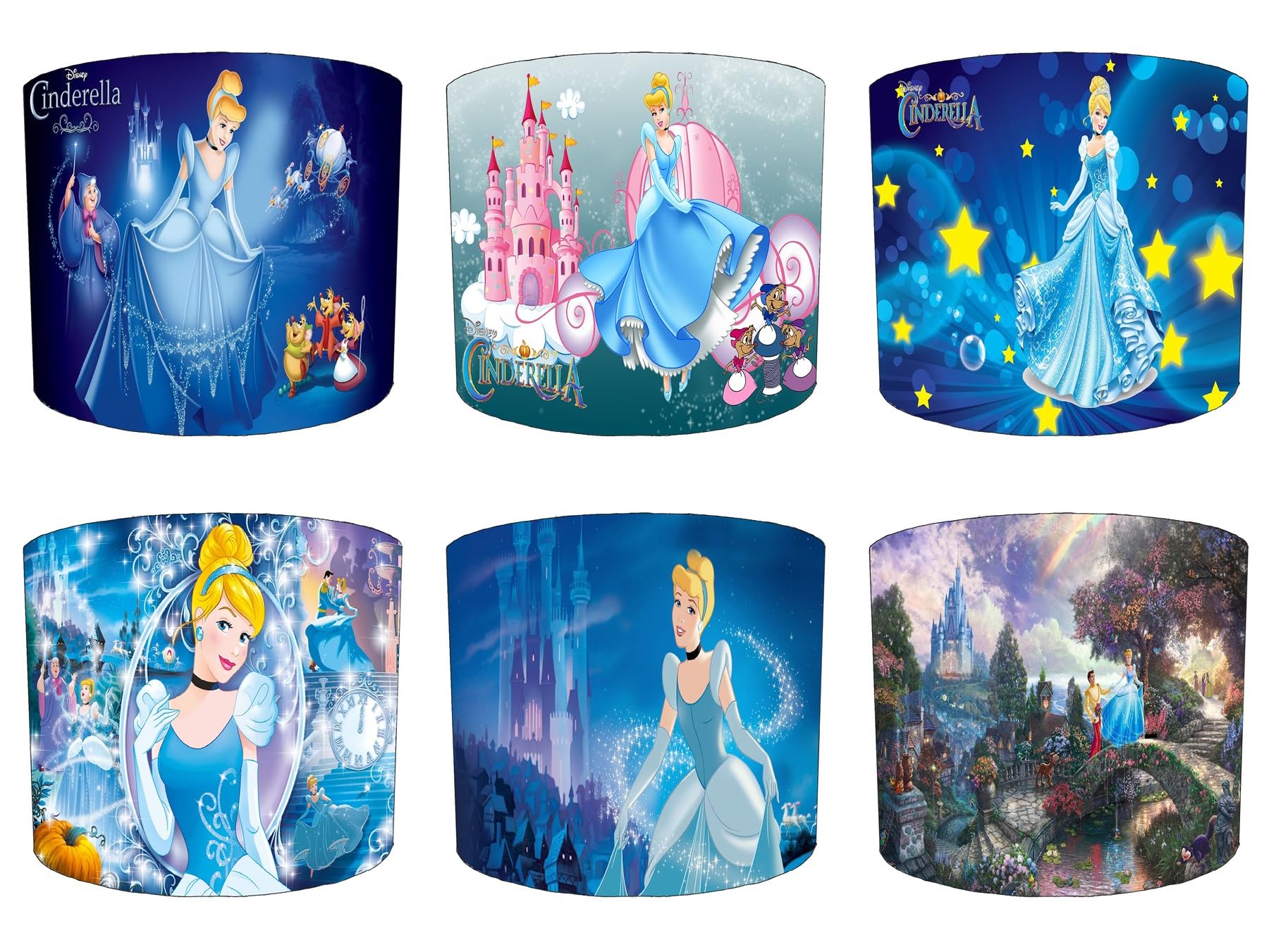 Cinderella Princess Girls Bedroom Lampshade in 6 Designs and 3 Sizes for Ceiling Light Shades Pendant or Table Lamp
