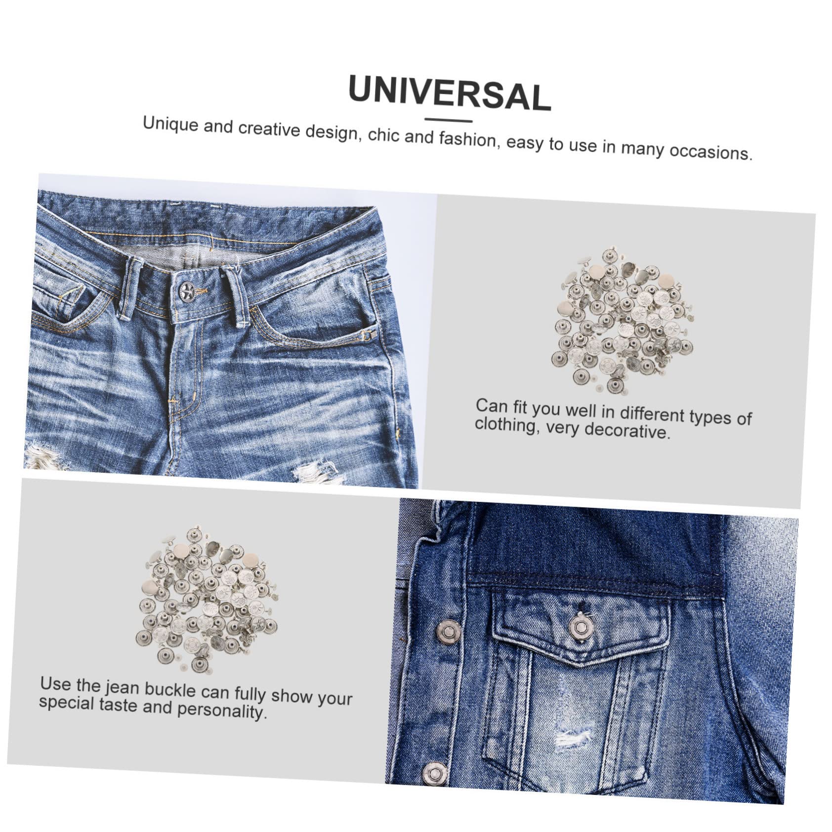 Operitacx 240pezzi Regolabili Per Chiusure Staccabili Per Jeans e Abbigliamento Accessori Per Riparazioni Cucitura Pratici e Decorativi