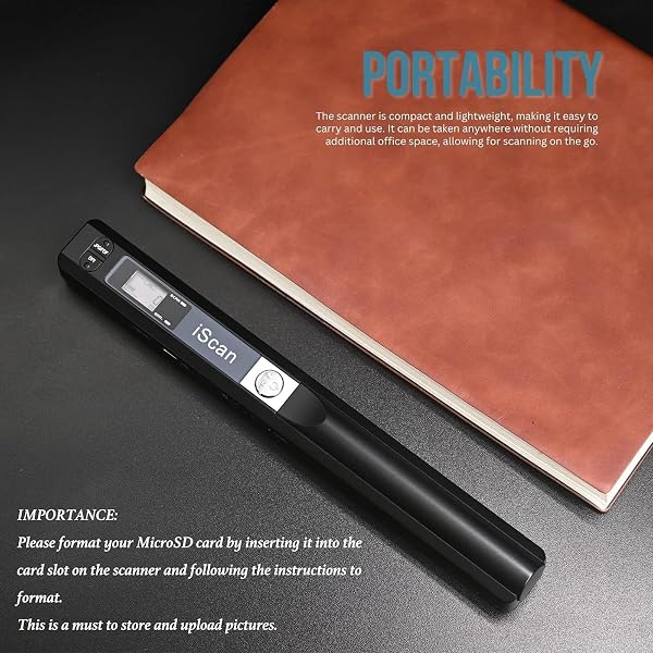 Portable Scanner, A4 Document Scanner, Photo Scanner with 16GB Memory Card, USB Connection for Computer, Black, LNKH09 - 2
