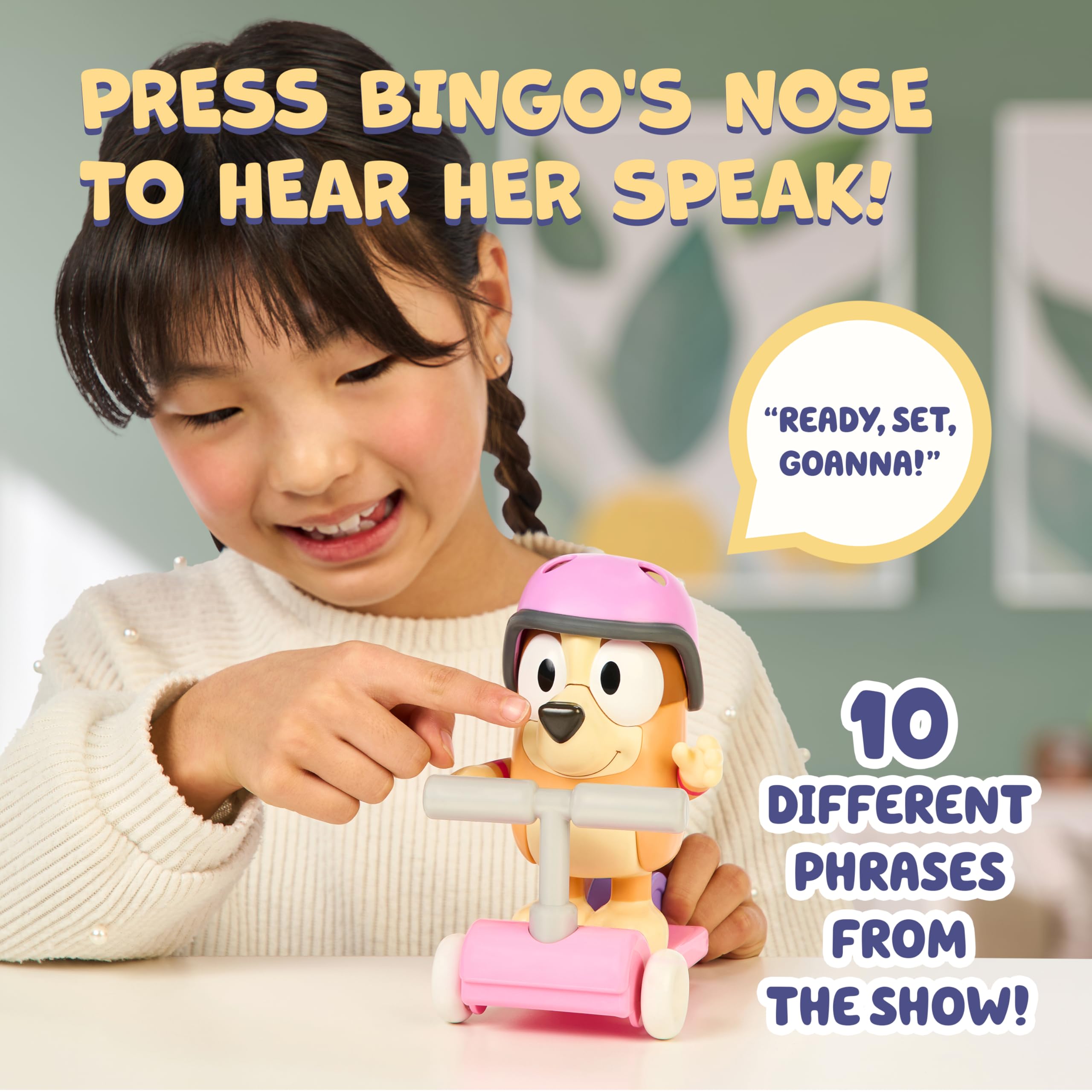 Bluey Chat Mates Bingo with Scooter. Press Bingo's Nose and Hear 10 of Her phrases - Image 4